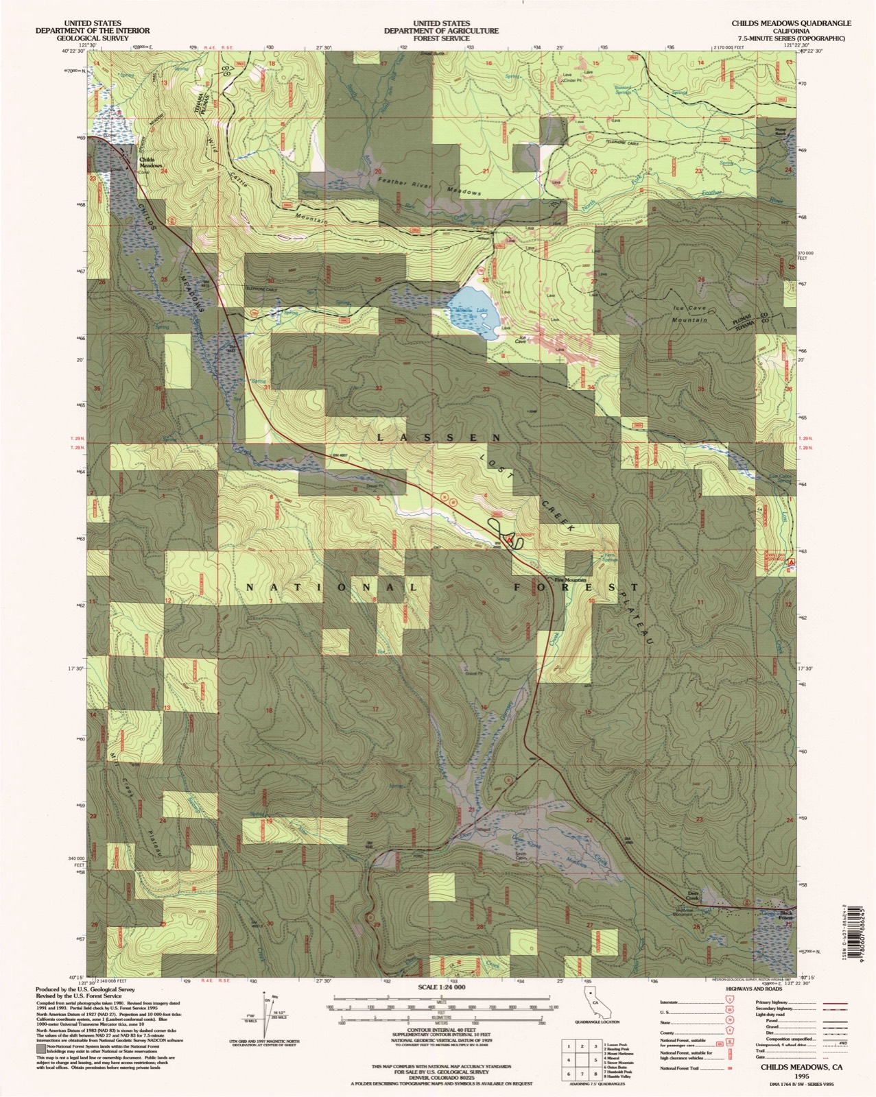 Topographic sheet of Fire Mountain, surveyed 1995