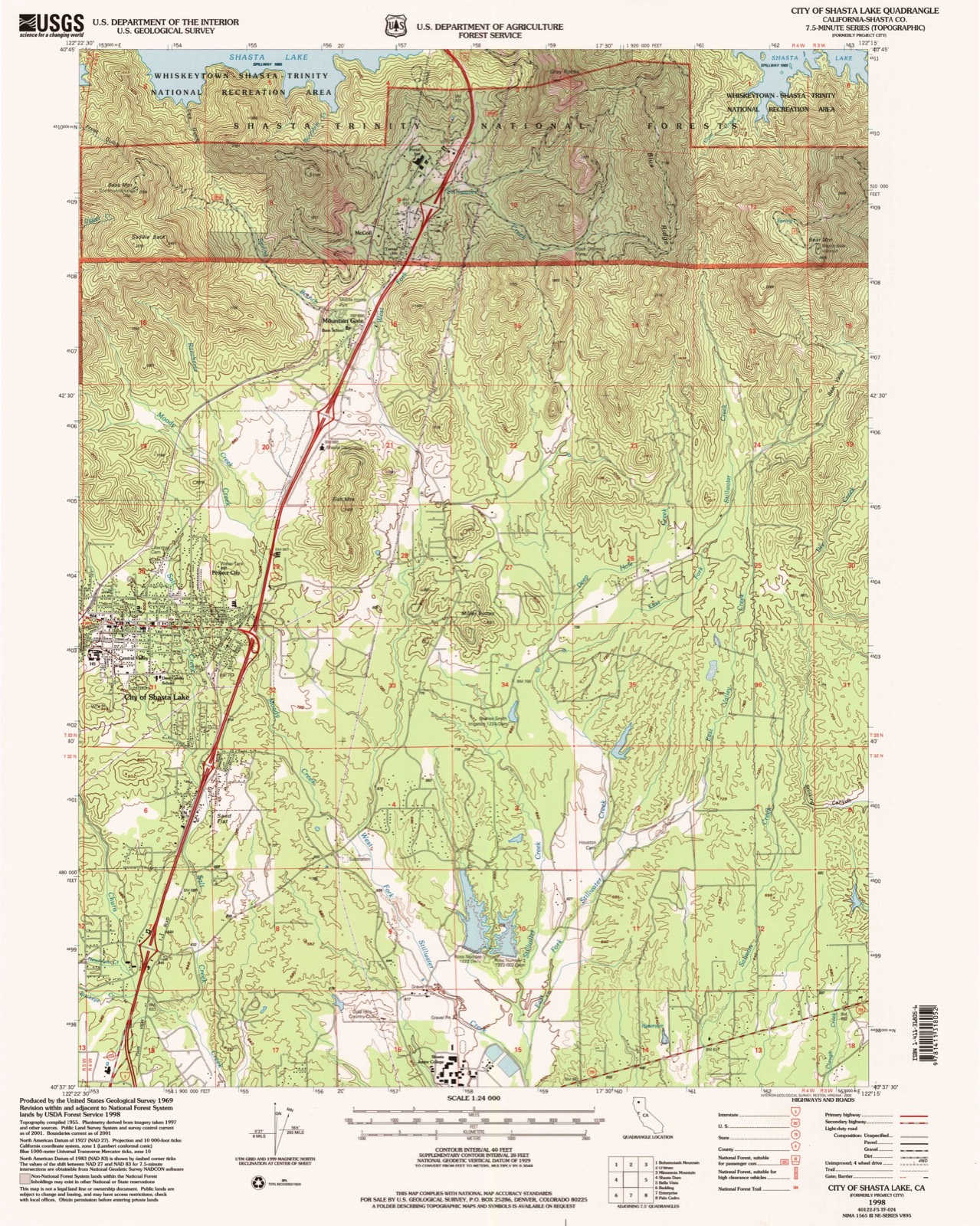 Topographic sheet of Pine Grove, surveyed 1998
