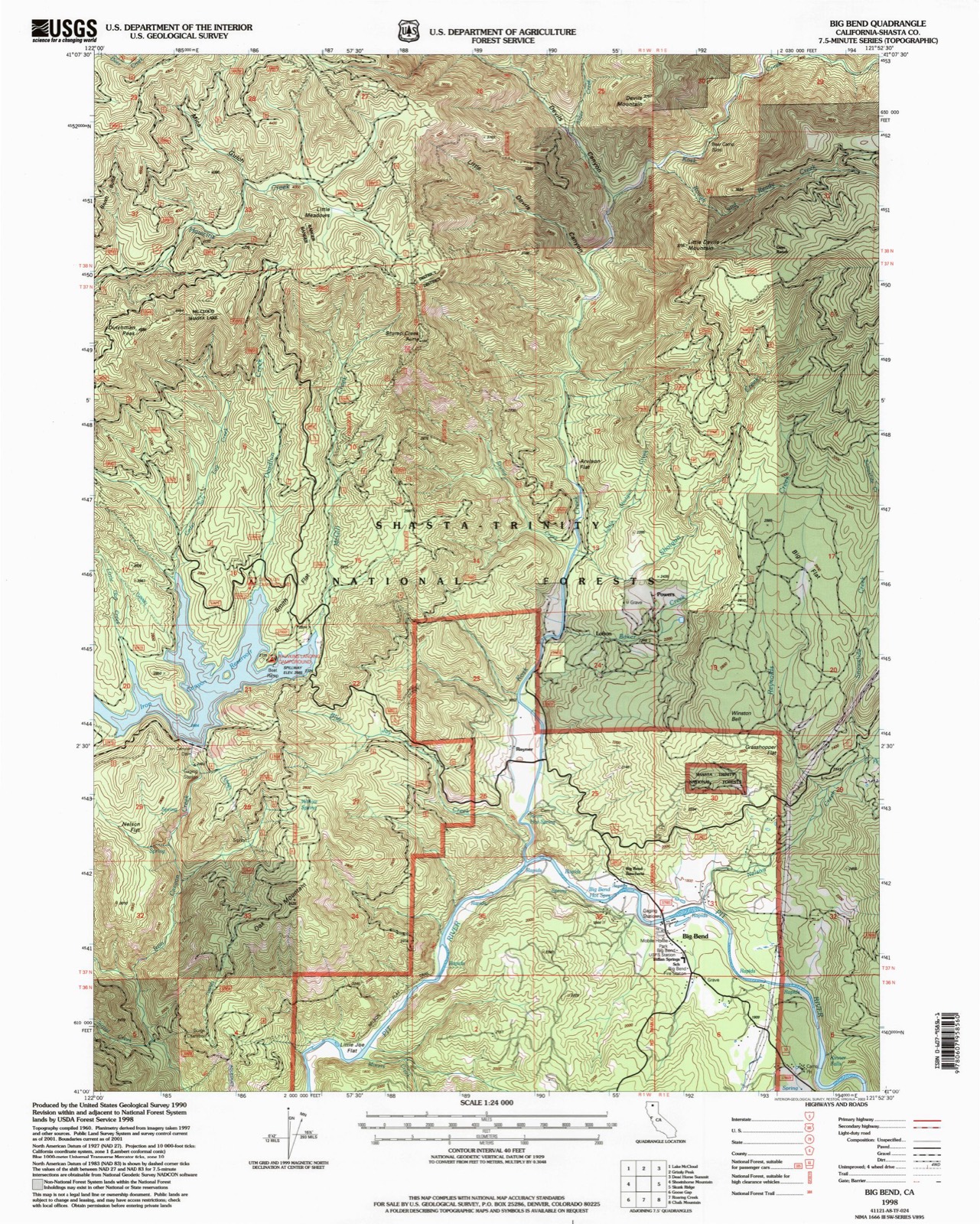 Topographic sheet of Big Bend, surveyed 1998