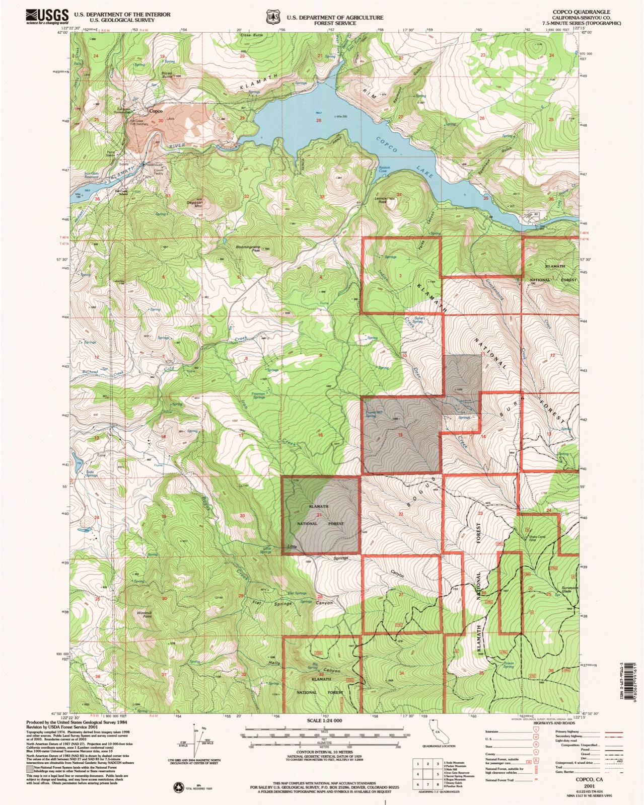 Topographic sheet of Copco, surveyed 2001