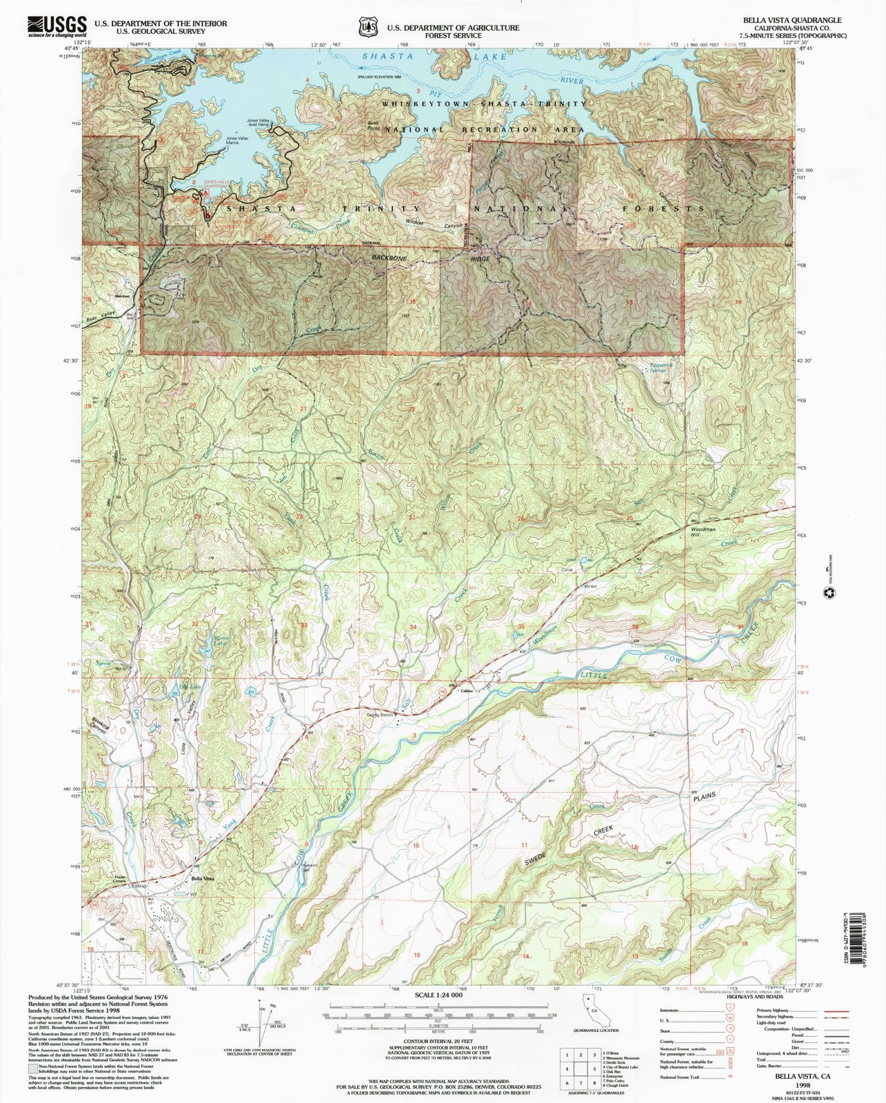 Topographic sheet of Frazier Corners, surveyed 1998