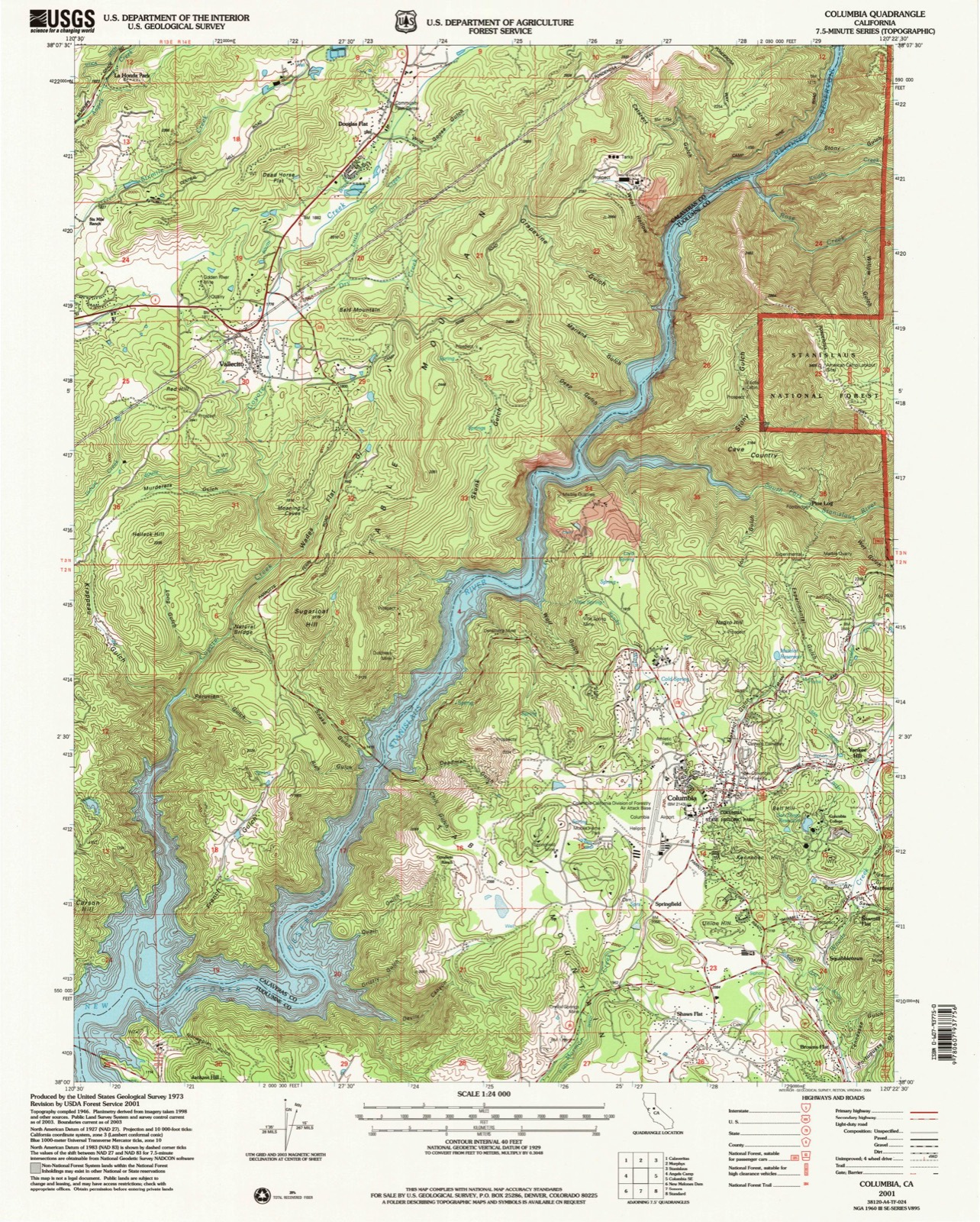 Topographic sheet of Springfield, surveyed 2001