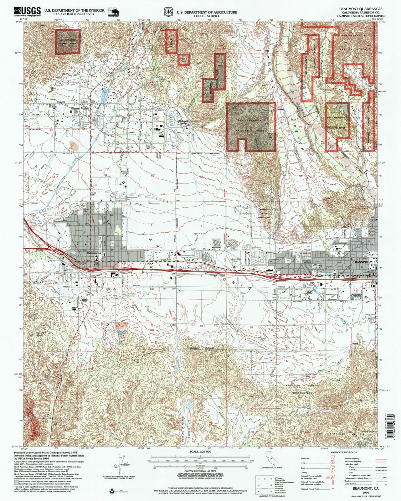 Topographic sheet covering Gilman Ranch, surveyed 1996