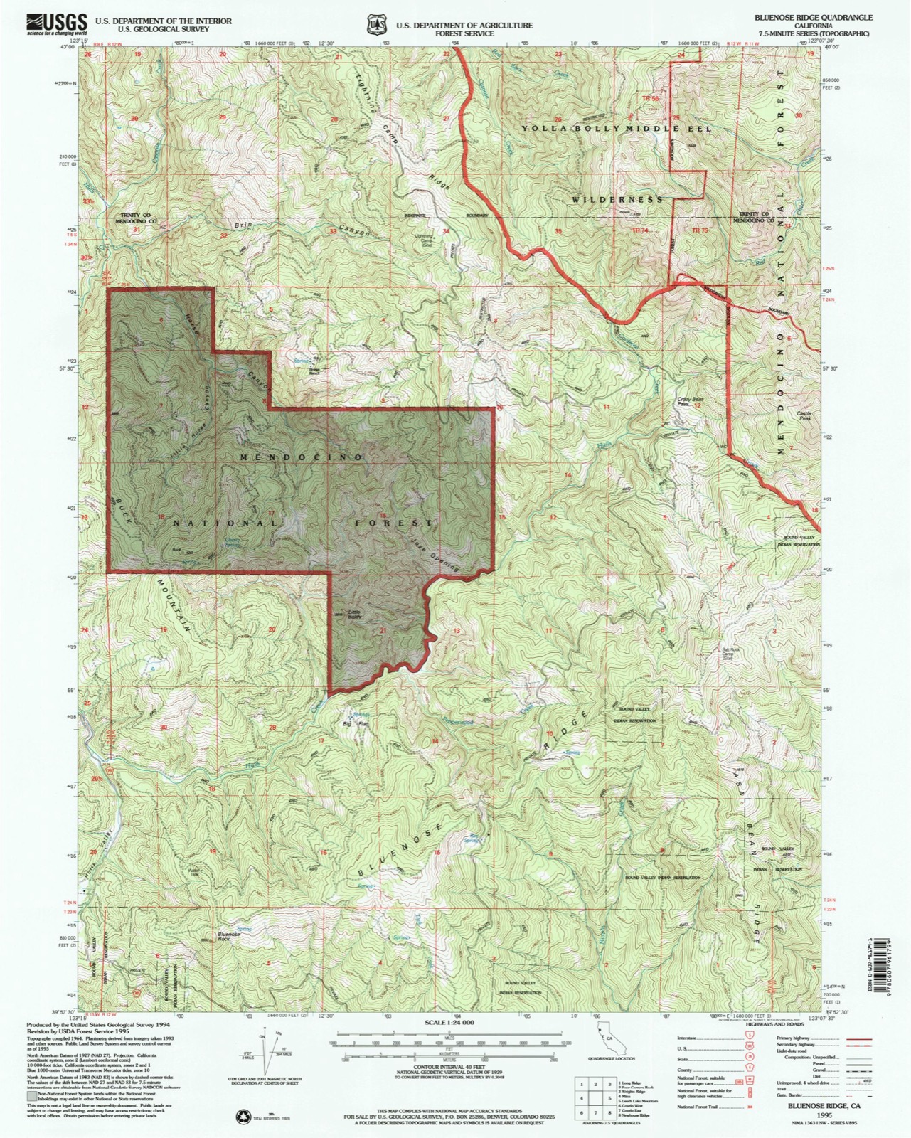 Topographic sheet of Sunnyside (historical), surveyed 1995