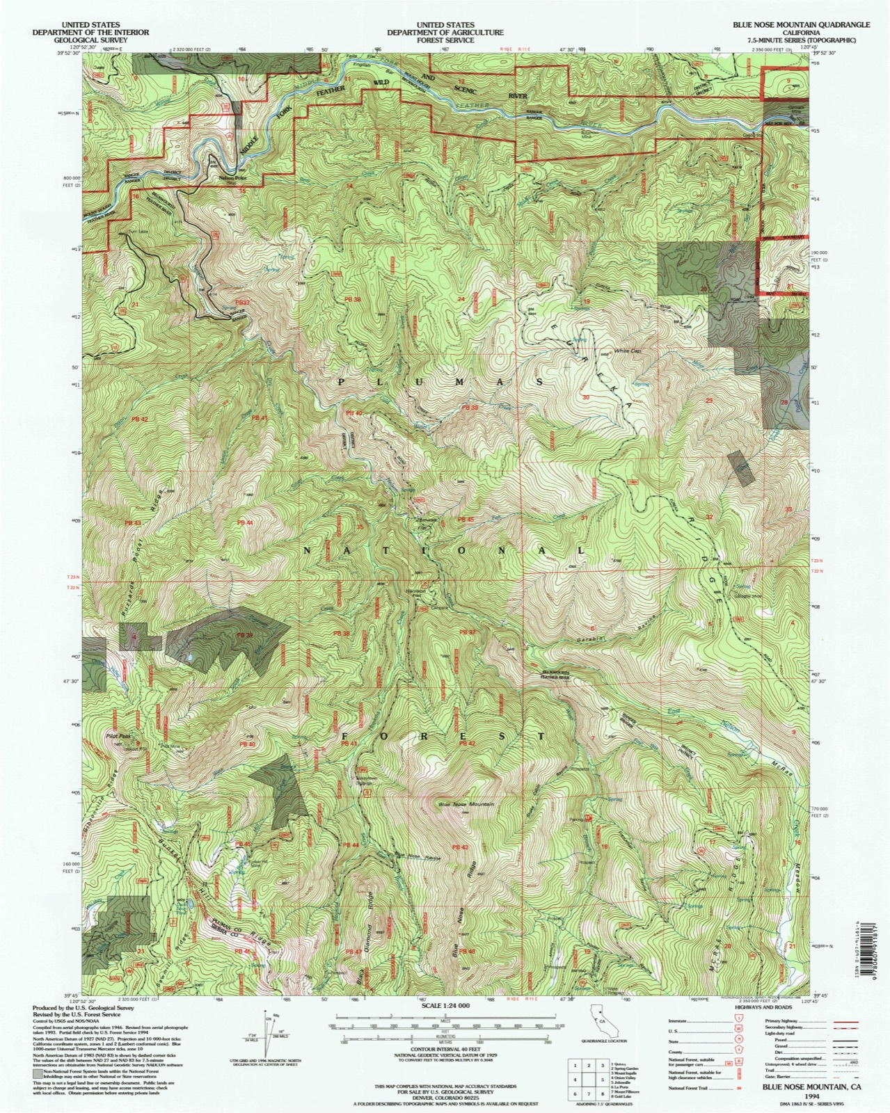 Topographic sheet of Bells Bar (historical), surveyed 1994