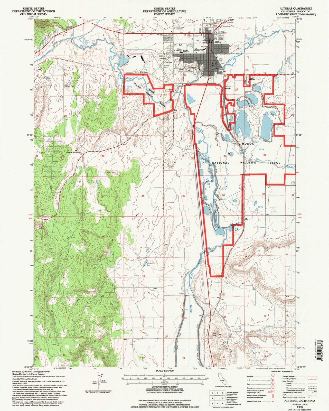 Topographic sheet of Juniper, surveyed 1993