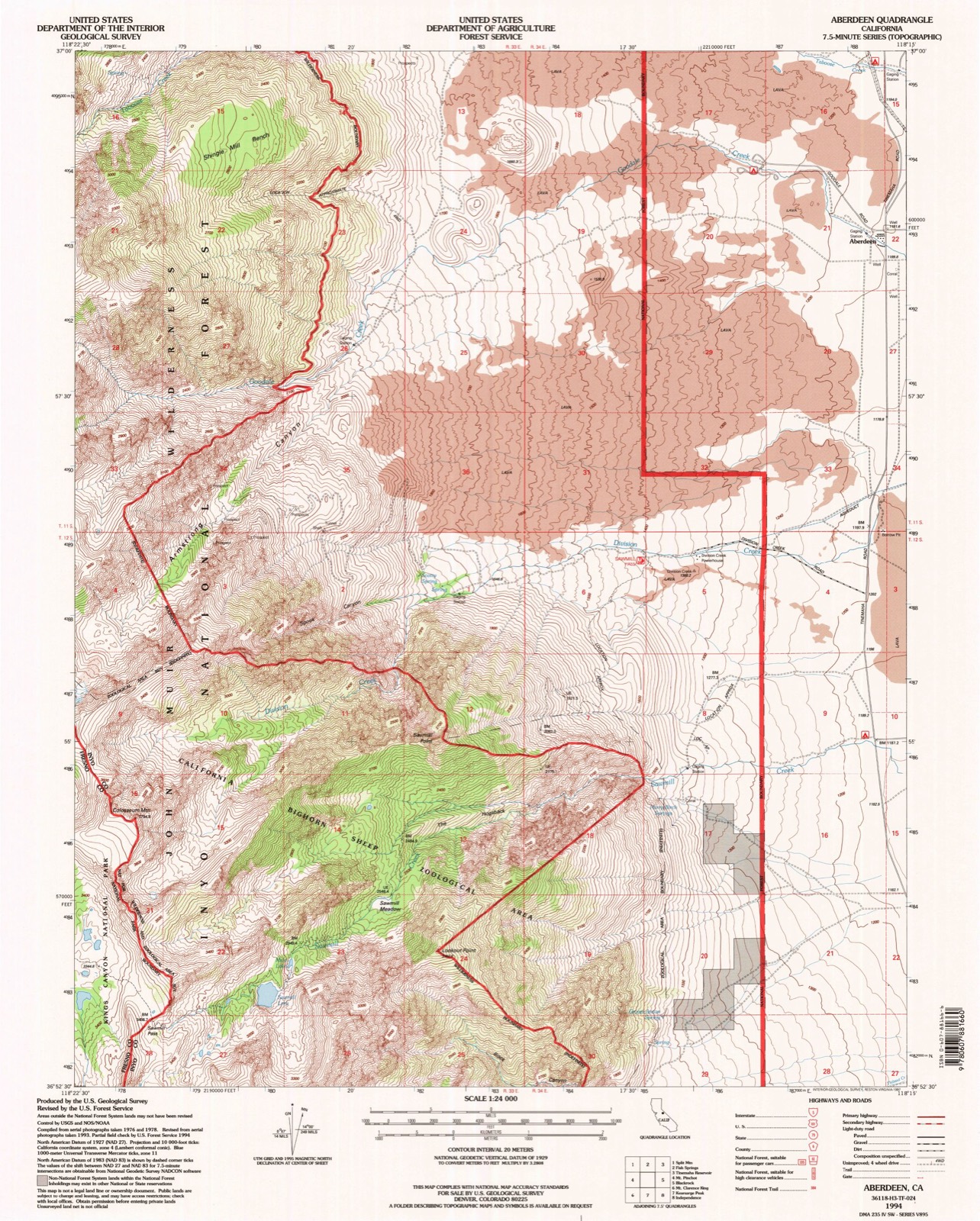 Topographic sheet of Aberdeen, surveyed 1994