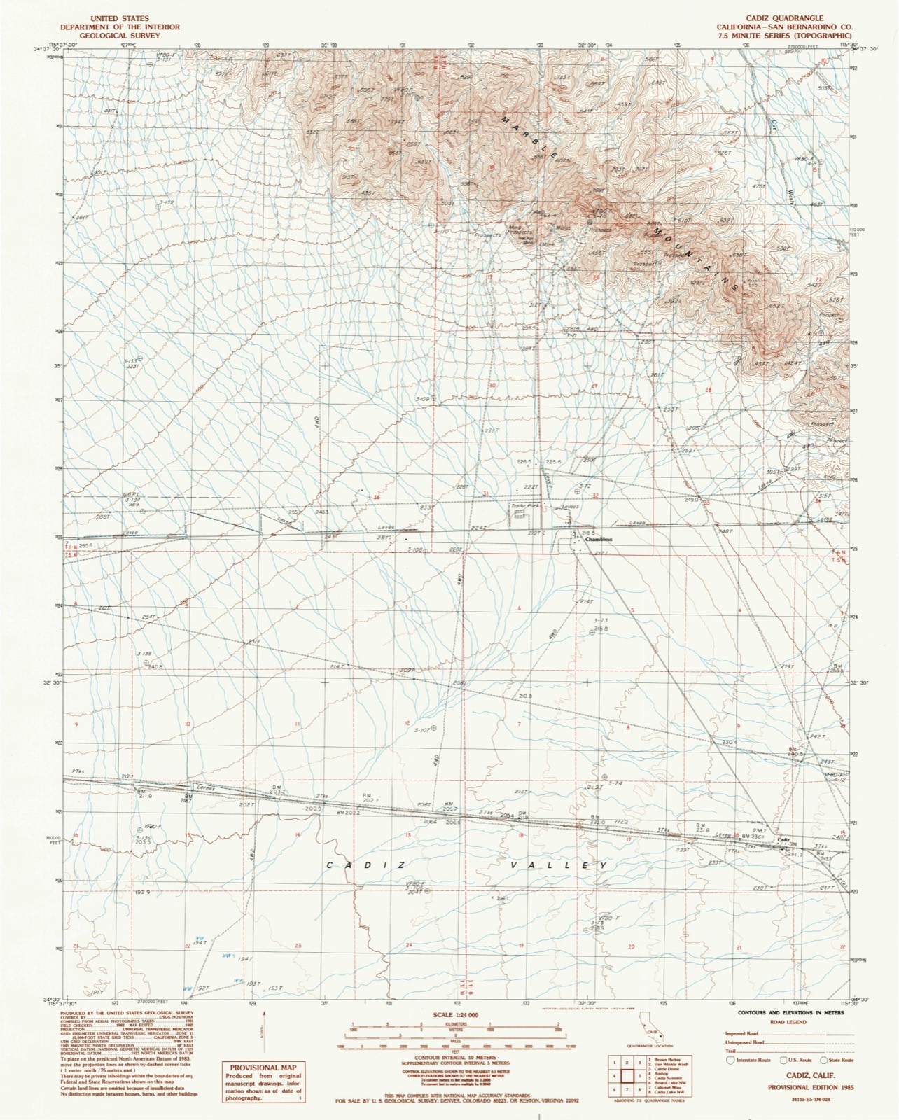 Topographic sheet of Cadiz, surveyed 1985
