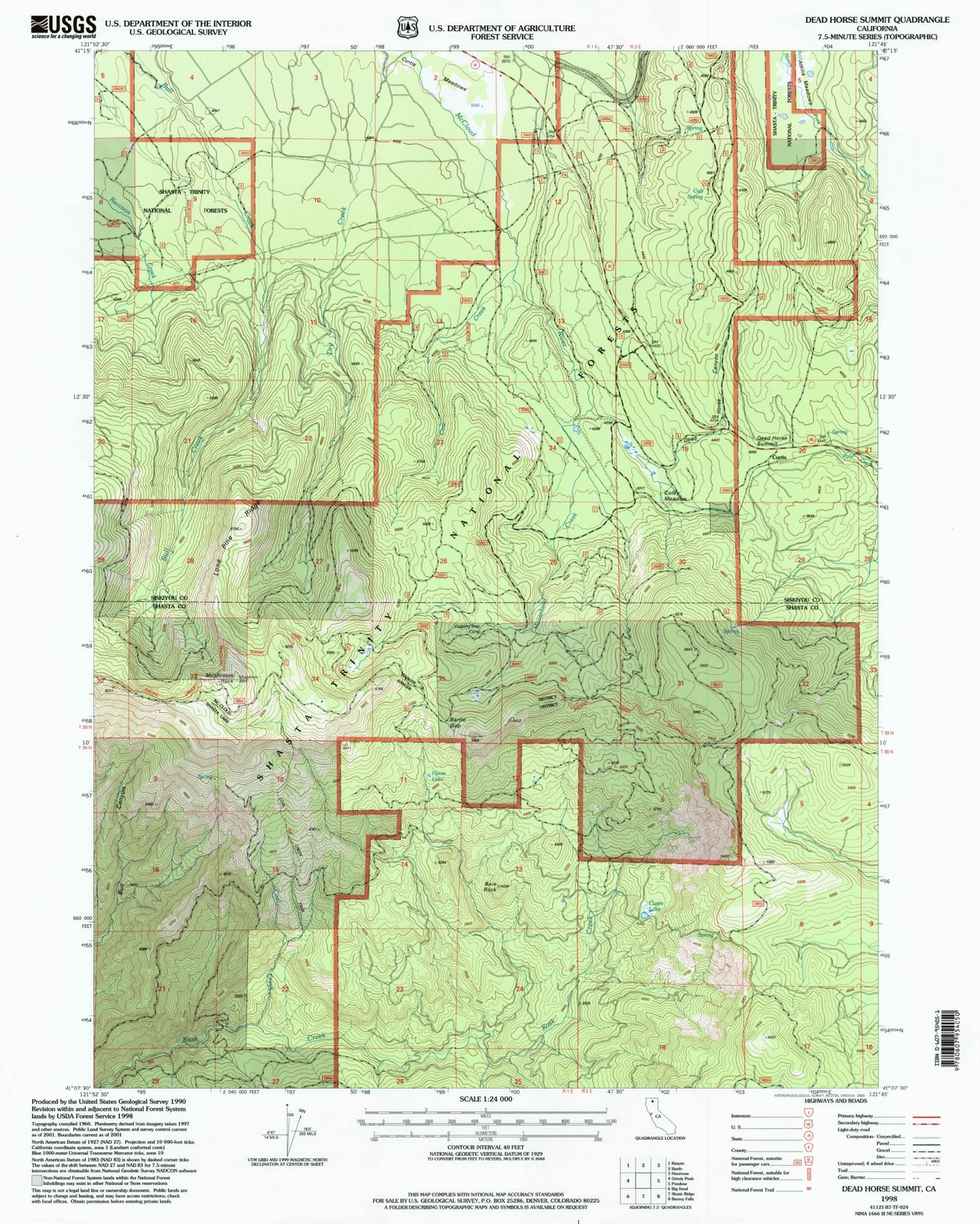 Topographic sheet of Curtis, surveyed 1998
