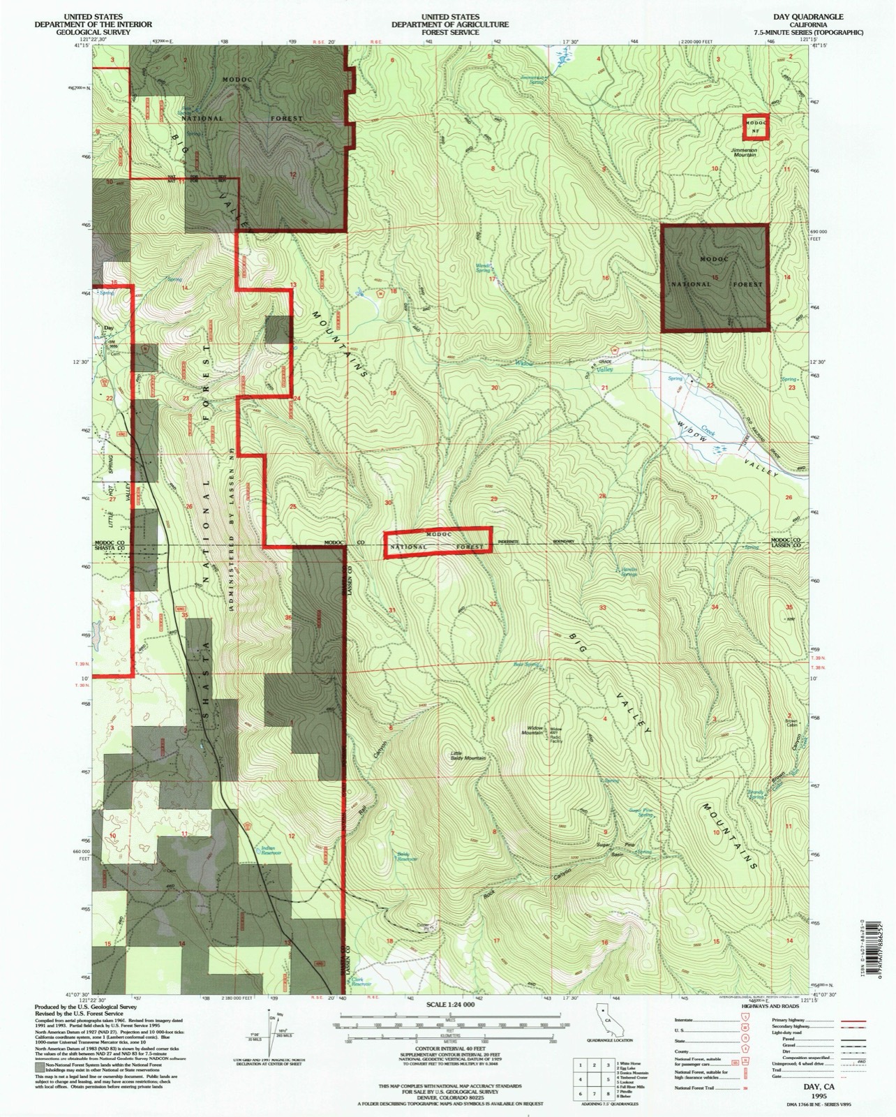Topographic sheet of Day, surveyed 1995