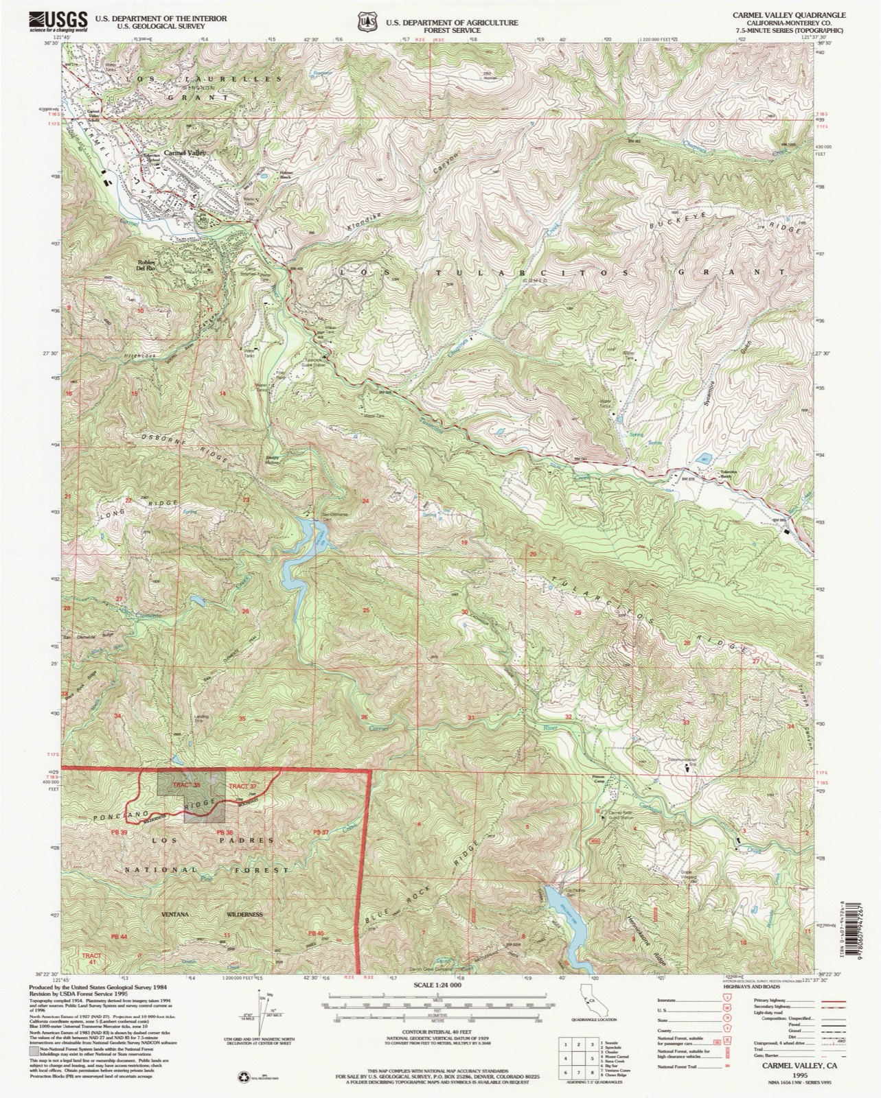Topographic sheet of Robles Del Rio, surveyed 1995