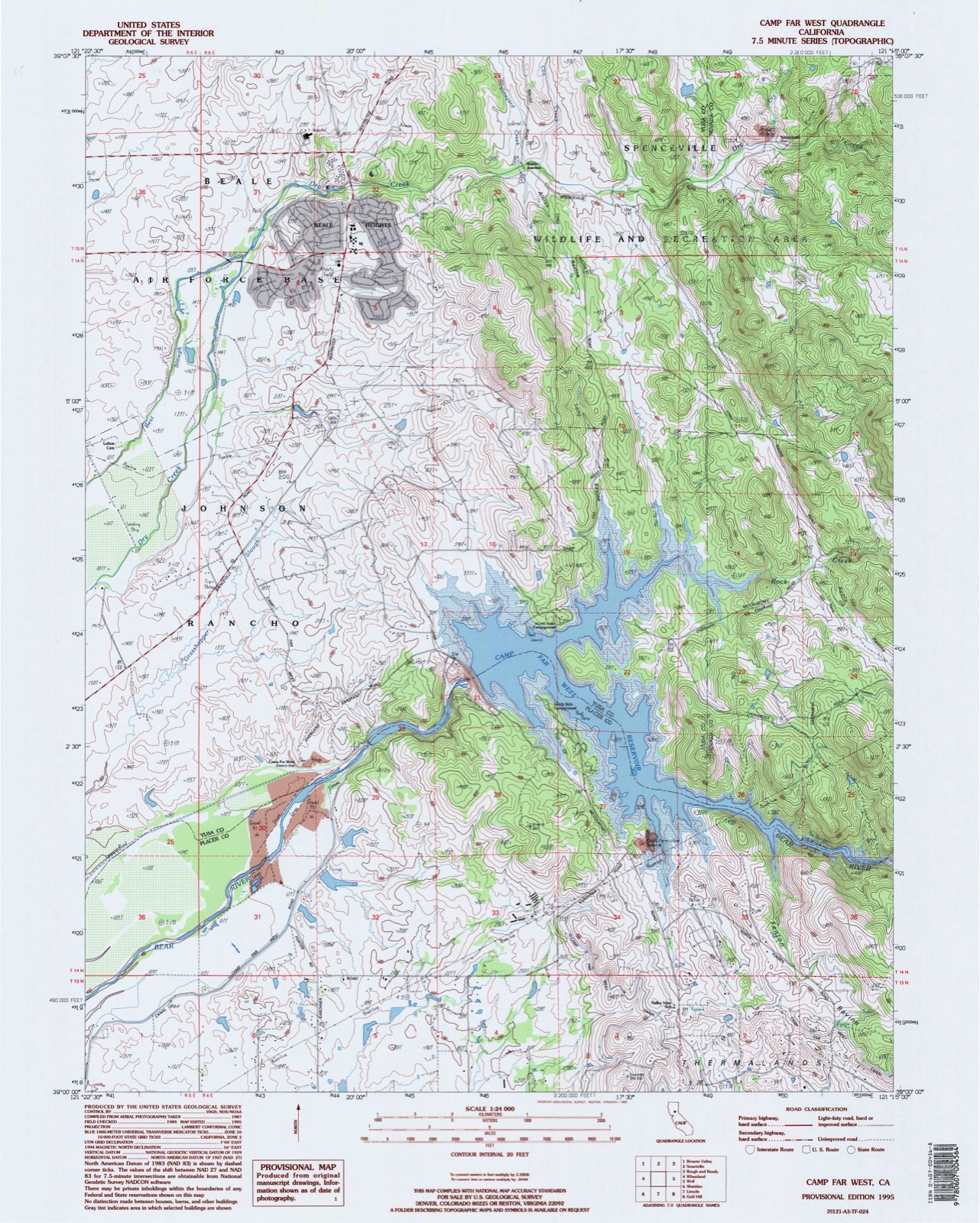 Topographic sheet of Waldo Junction, surveyed 1995