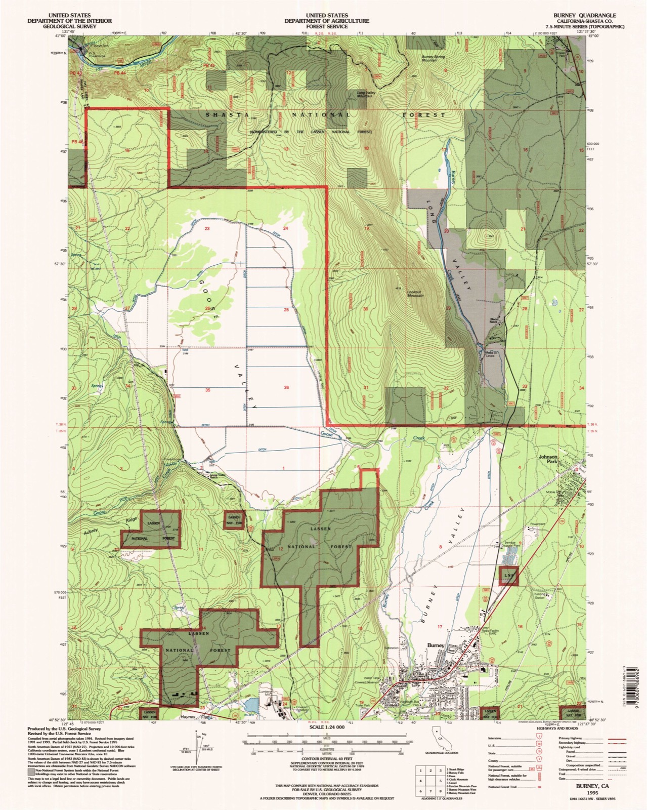 Topographic sheet of Johnson Park, surveyed 1995