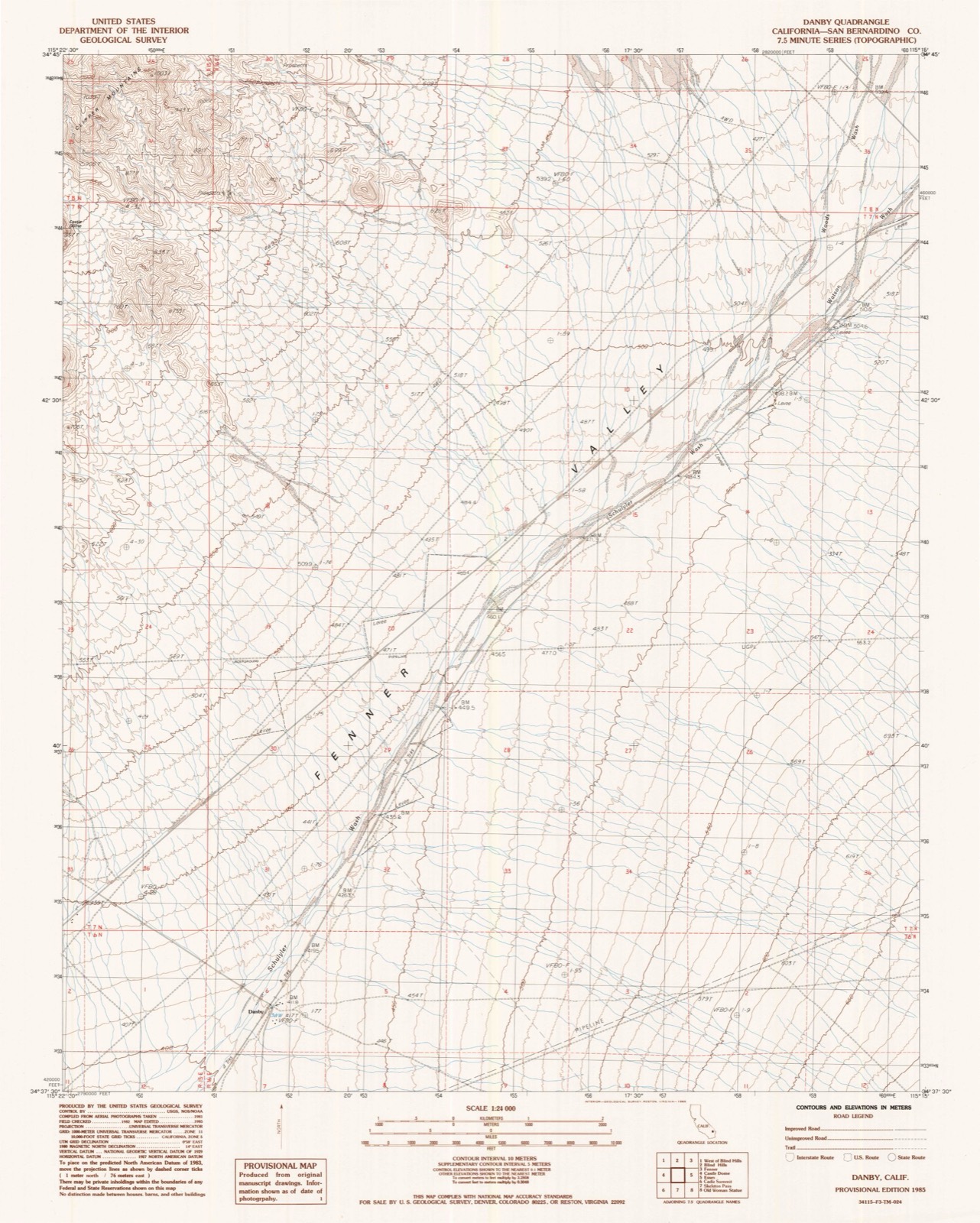 Topographic sheet of Danby, surveyed 1985