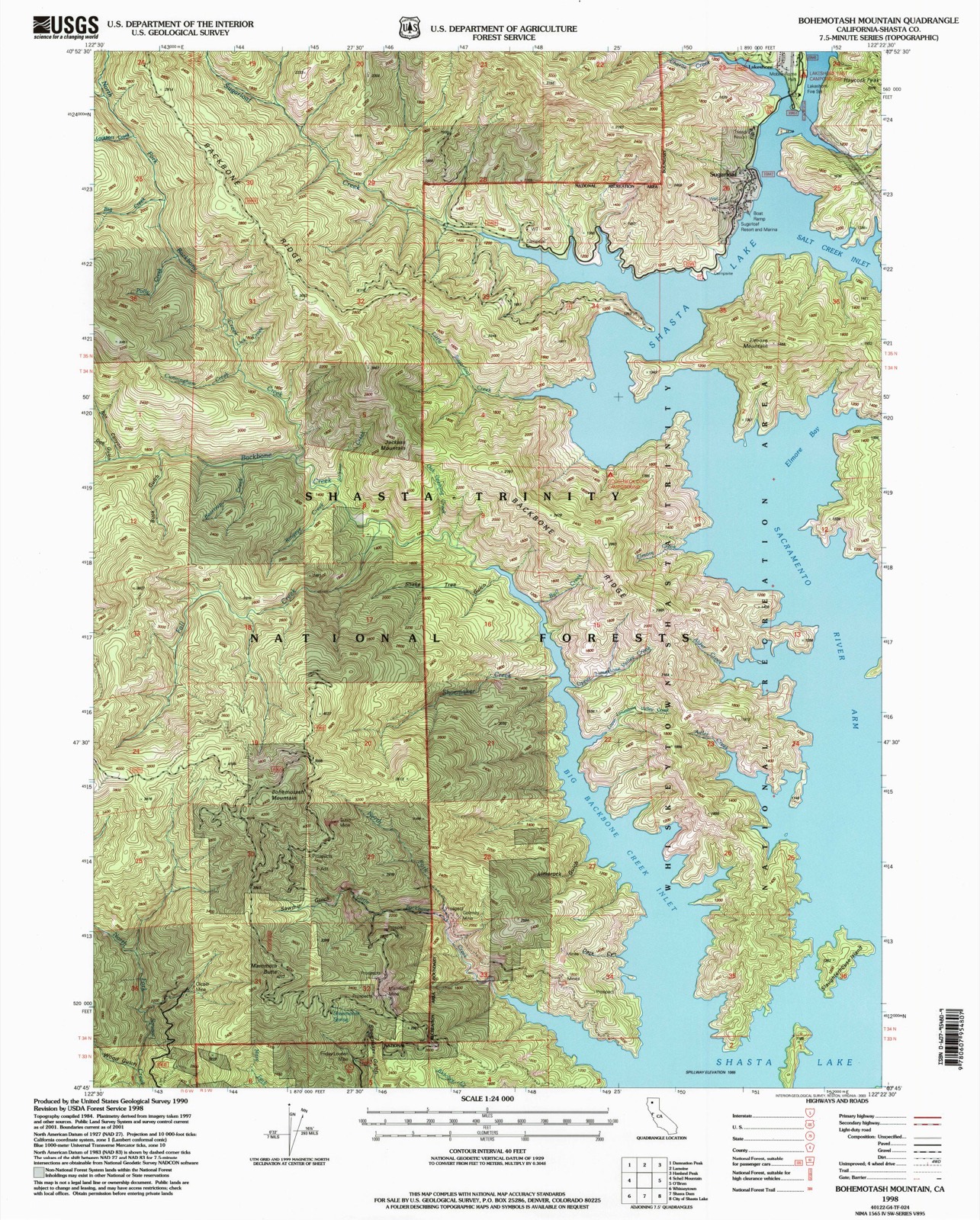 Topographic sheet of Sugarloaf, surveyed 1998