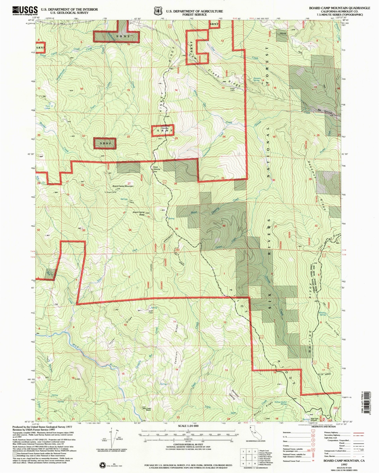 Topographic sheet of Dinsmores, surveyed 1997