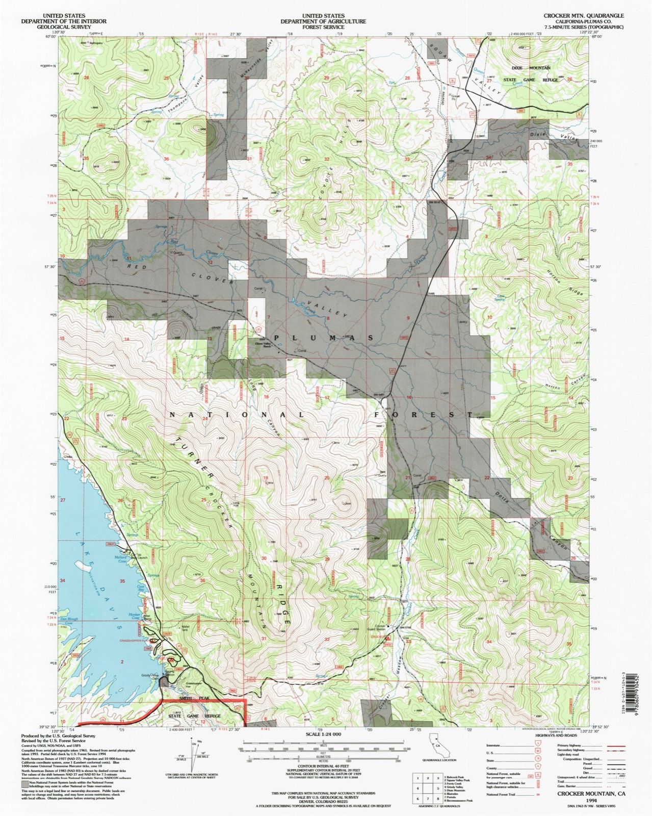 Topographic sheet of Crow (historical), surveyed 1994