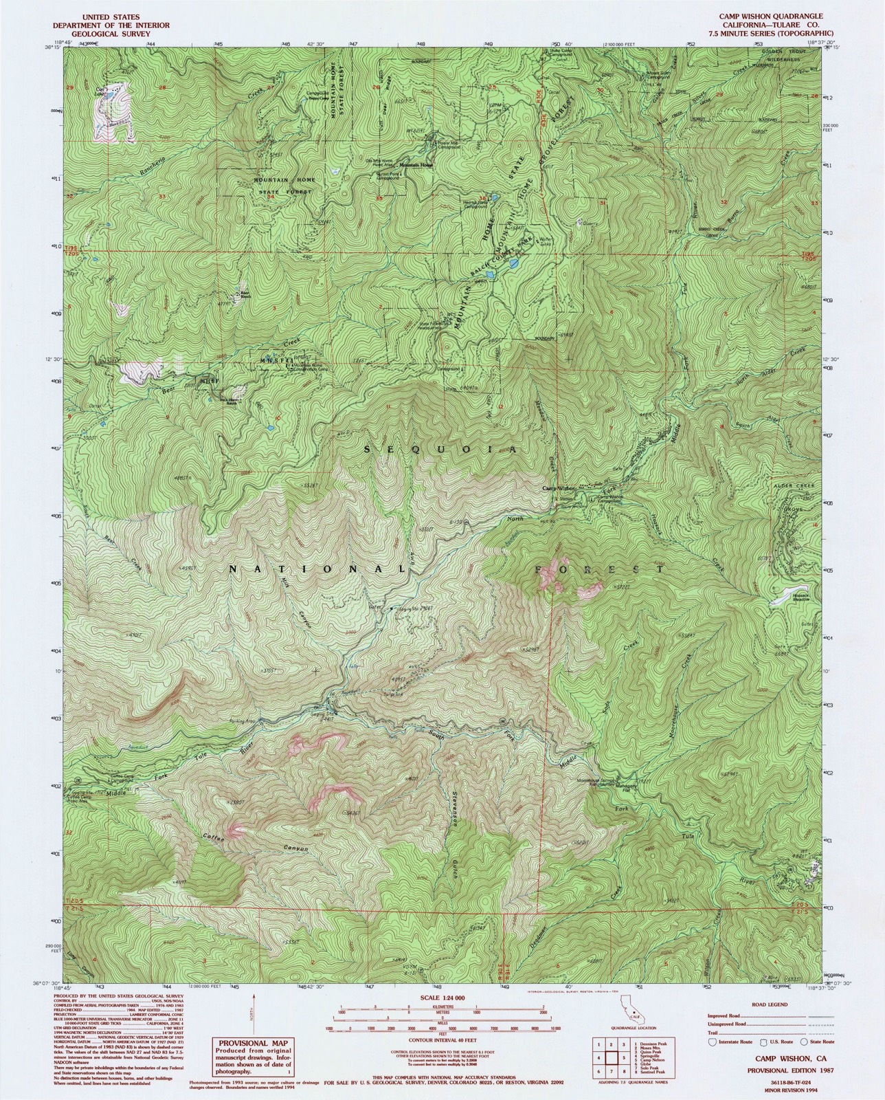 Topographic sheet of Mountain Home, surveyed 1987