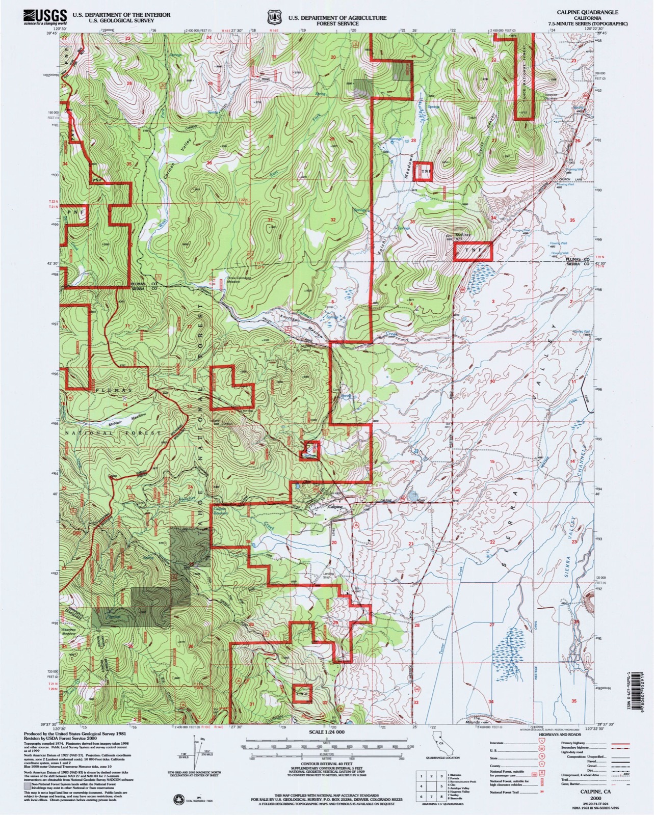 Topographic sheet of Calpine, surveyed 2000