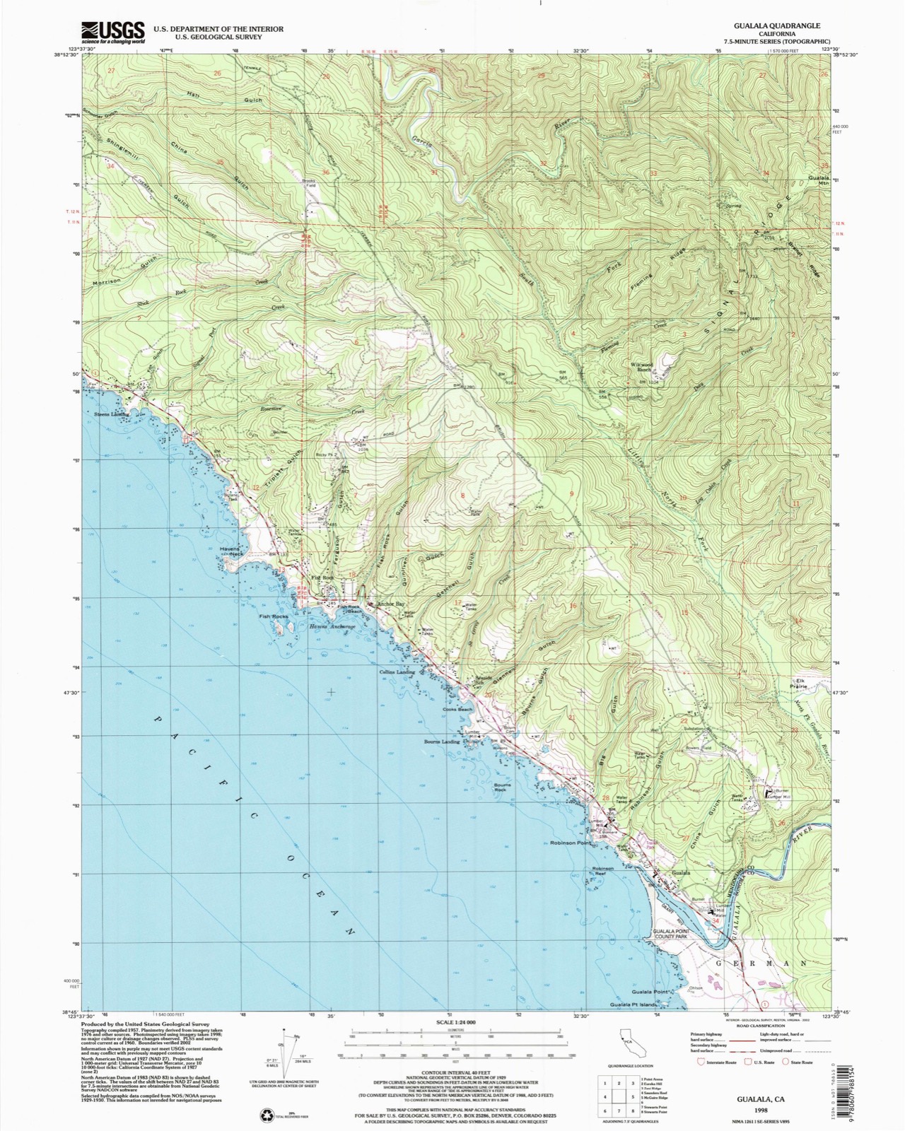 Topographic sheet of Signal Port (historical), surveyed 1998