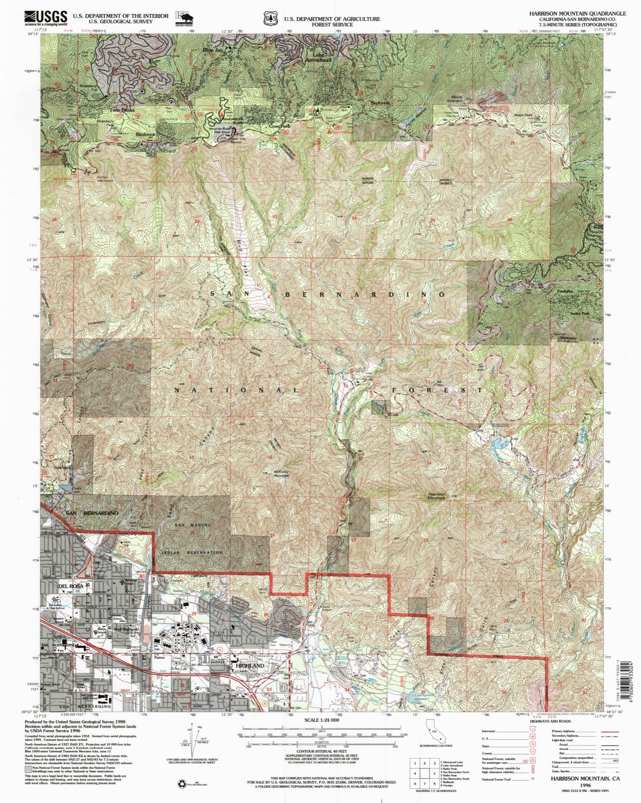 Topographic sheet of Agua Fria, surveyed 1996