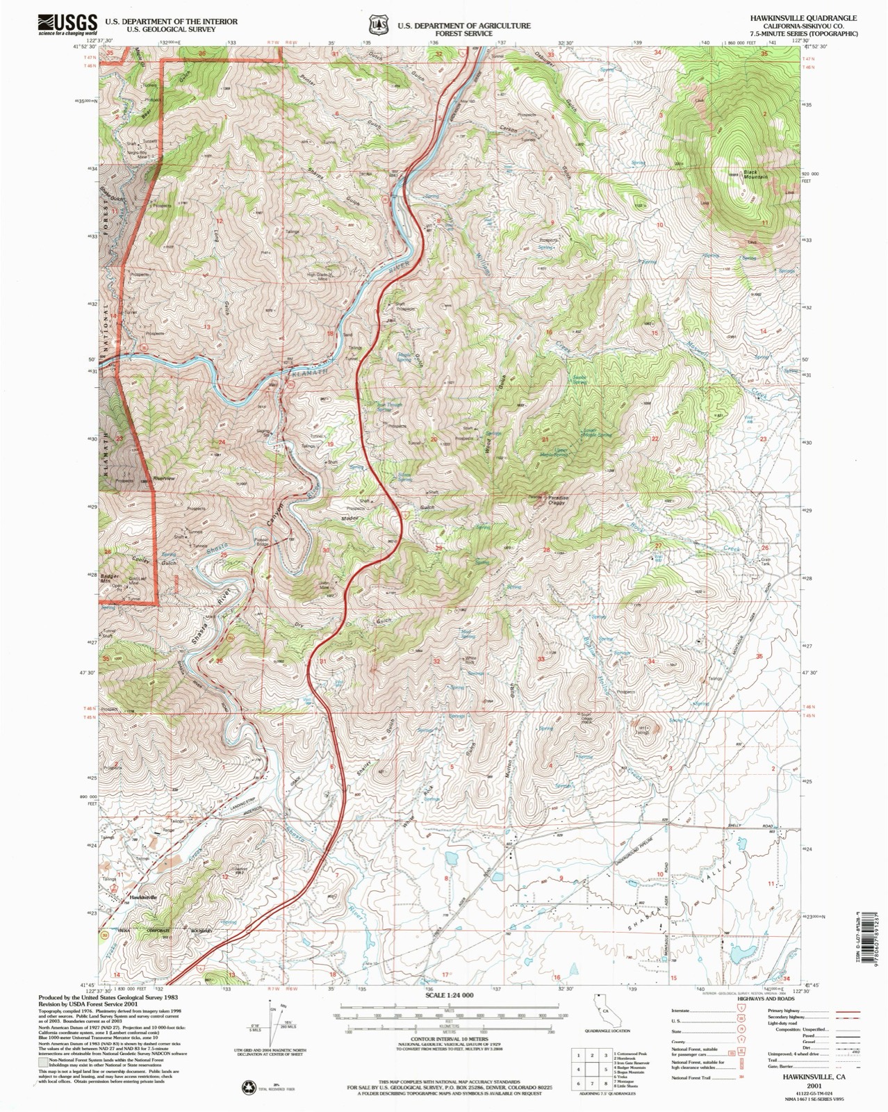 Topographic sheet of Jims Camp, surveyed 2001