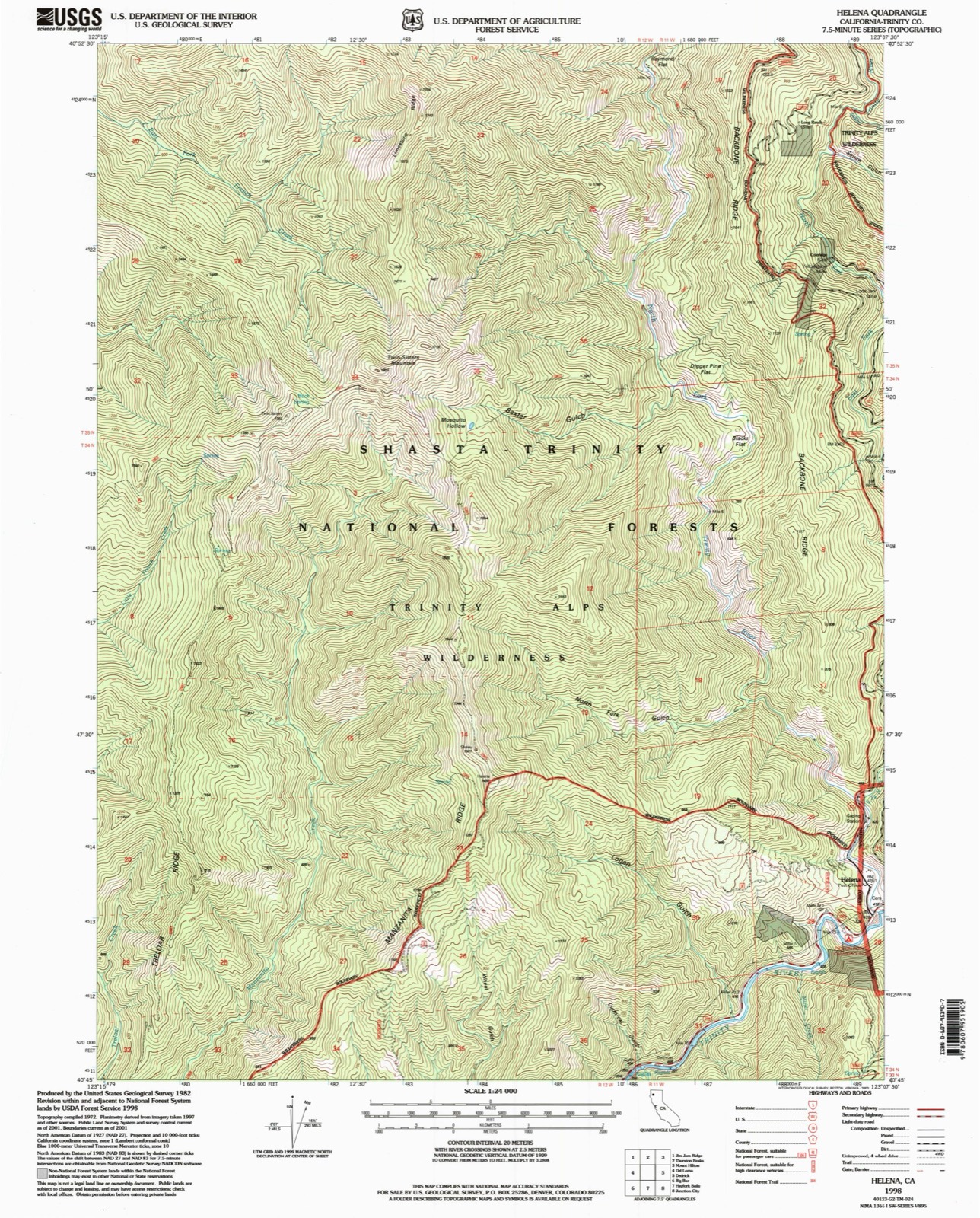 Topographic sheet of Helena, surveyed 1998