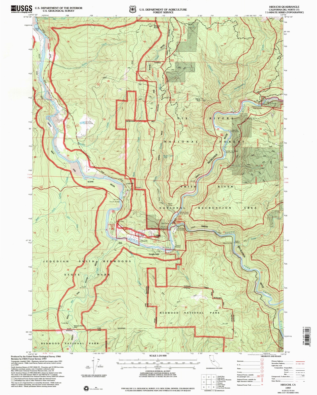 Topographic sheet of Hiouchi, surveyed 1997