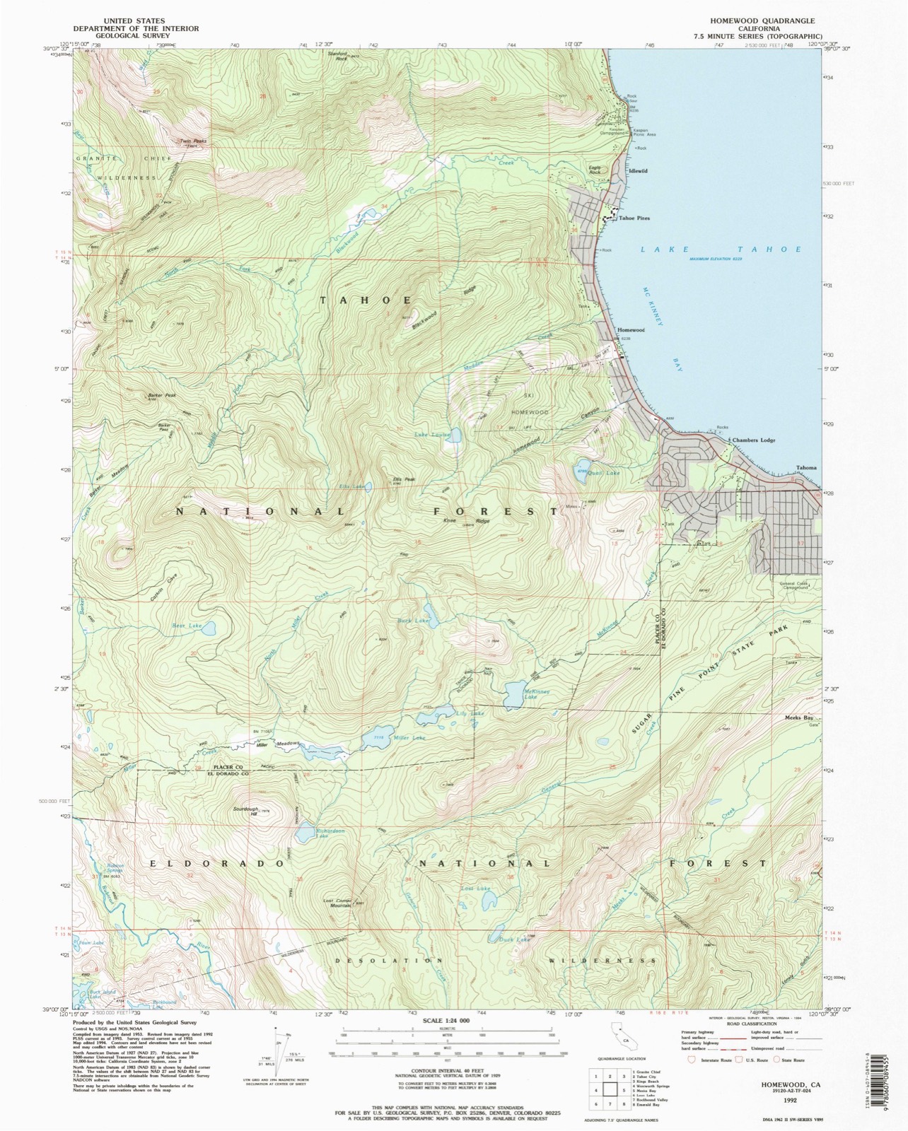Topographic sheet of Idlewild, surveyed 1992