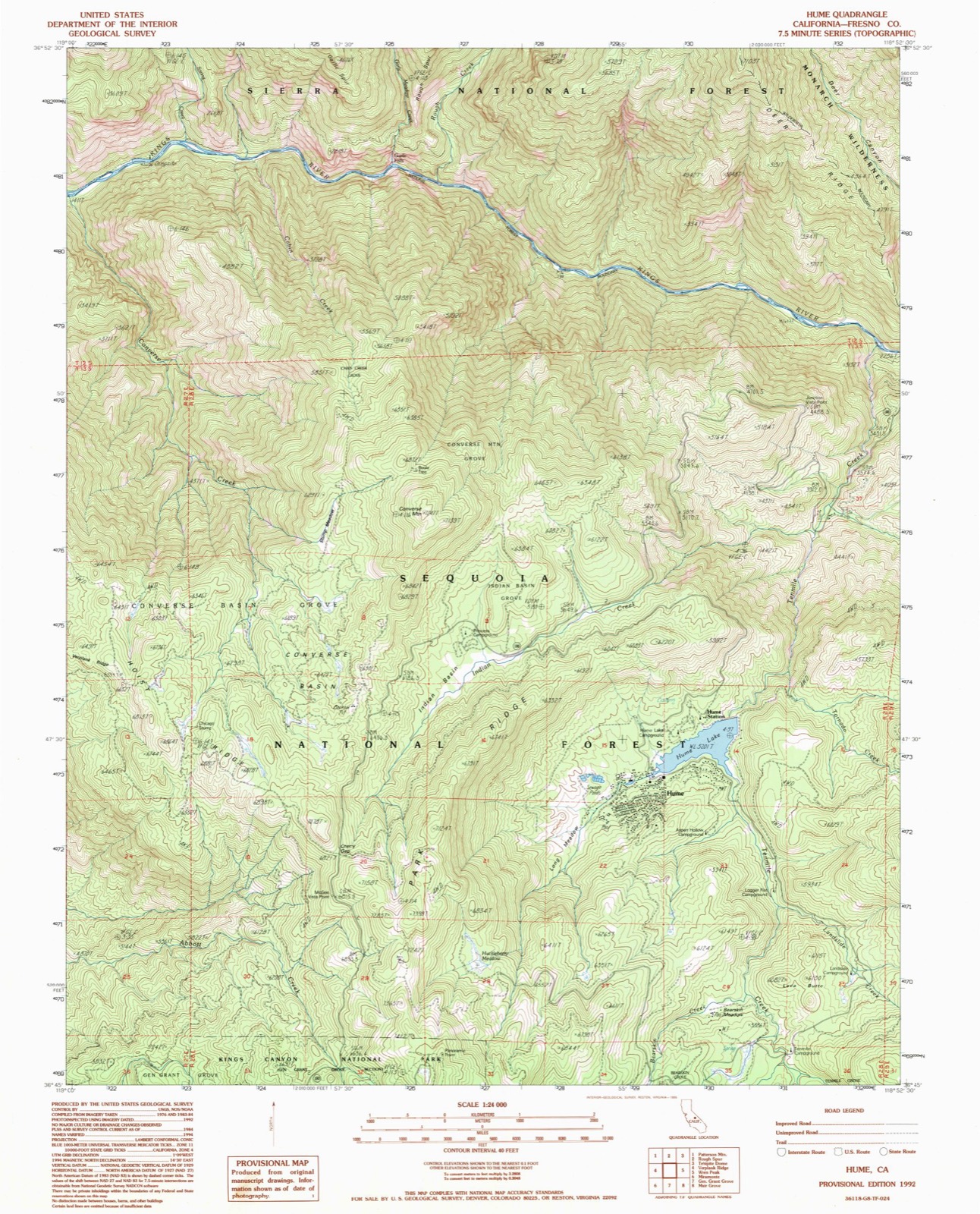 Topographic sheet of Hume, surveyed 1992