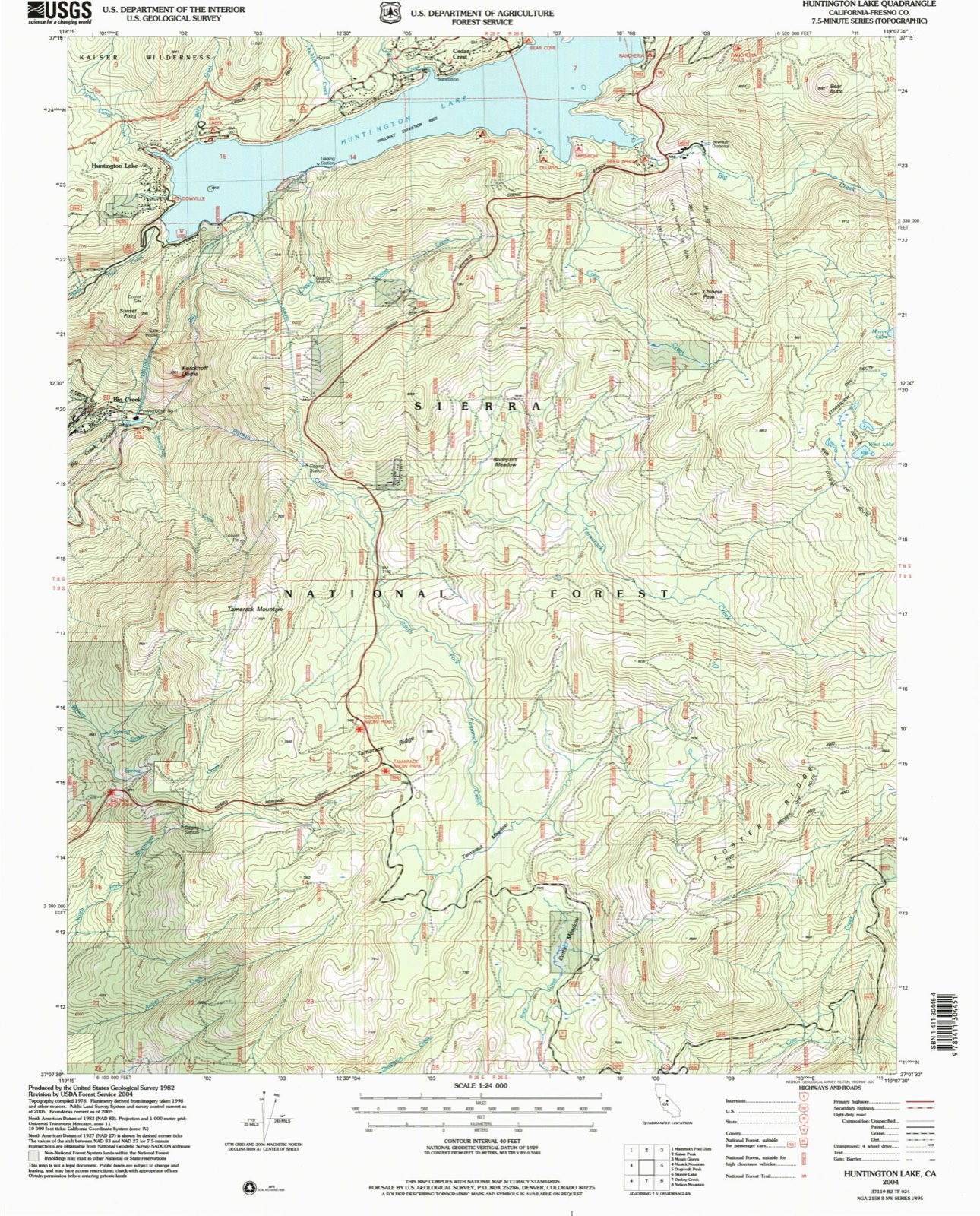 Topographic sheet of Cedar Crest, surveyed 2004