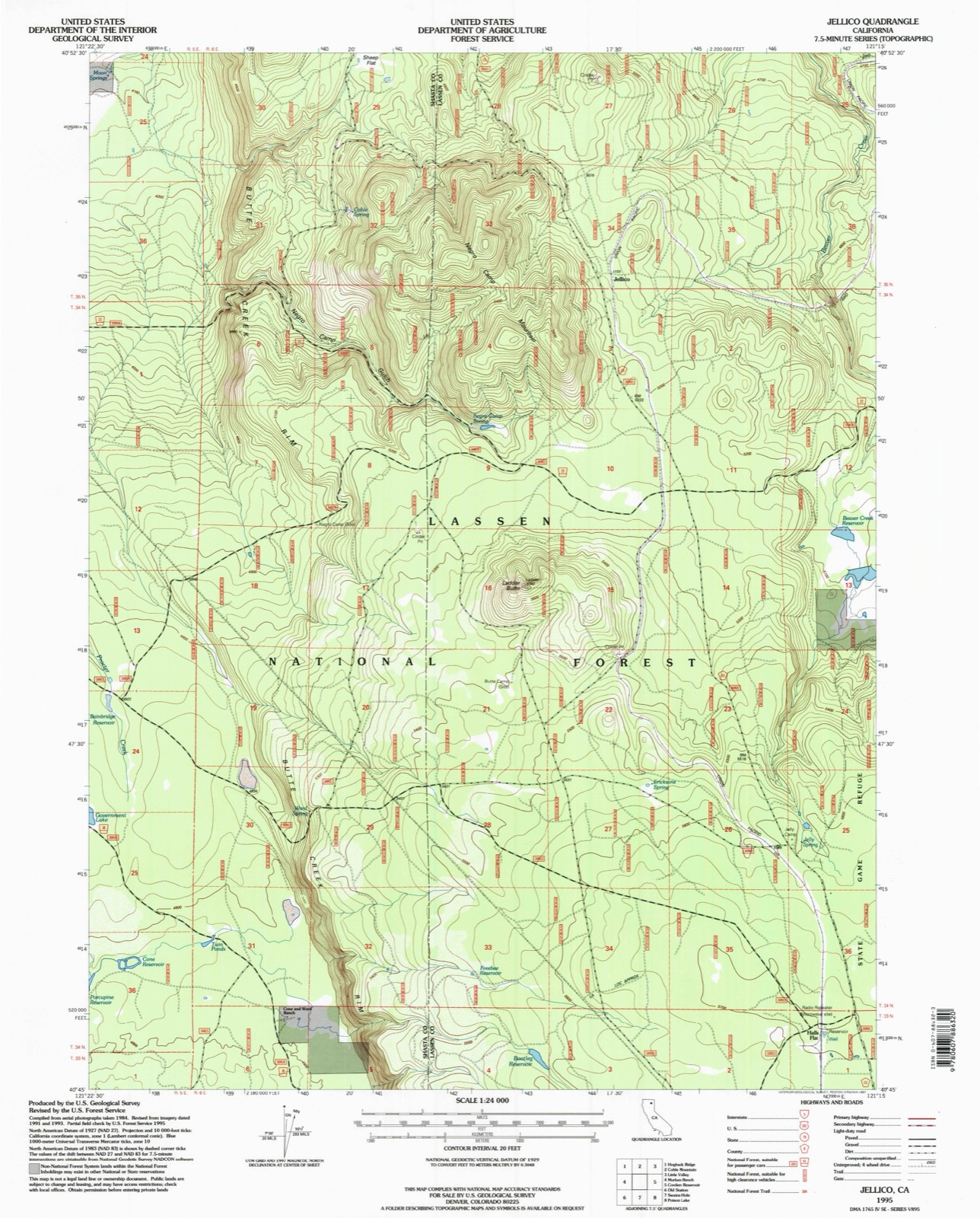 Topographic sheet of Jellico, surveyed 1995