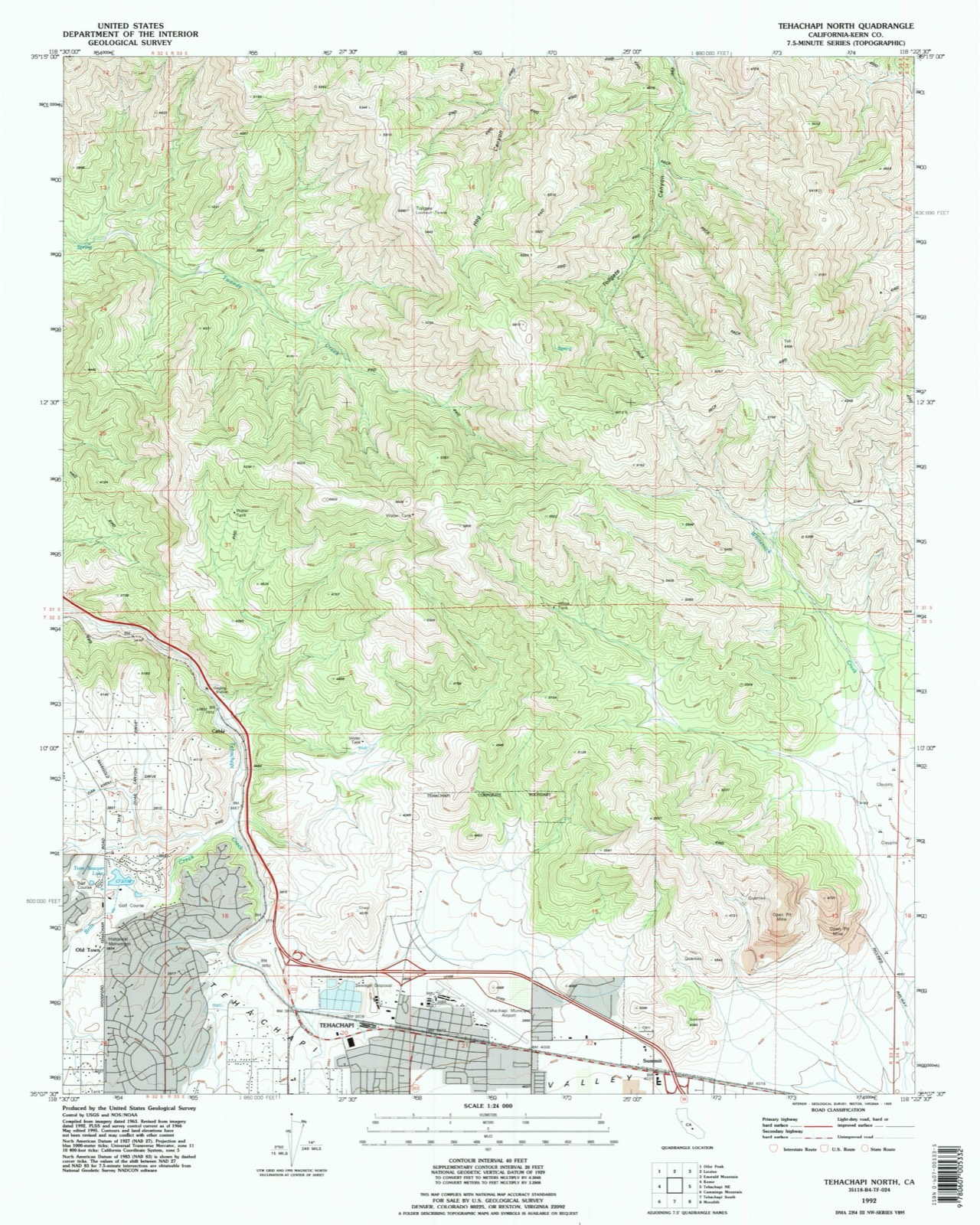 Topographic sheet covering Errea House, surveyed 1992