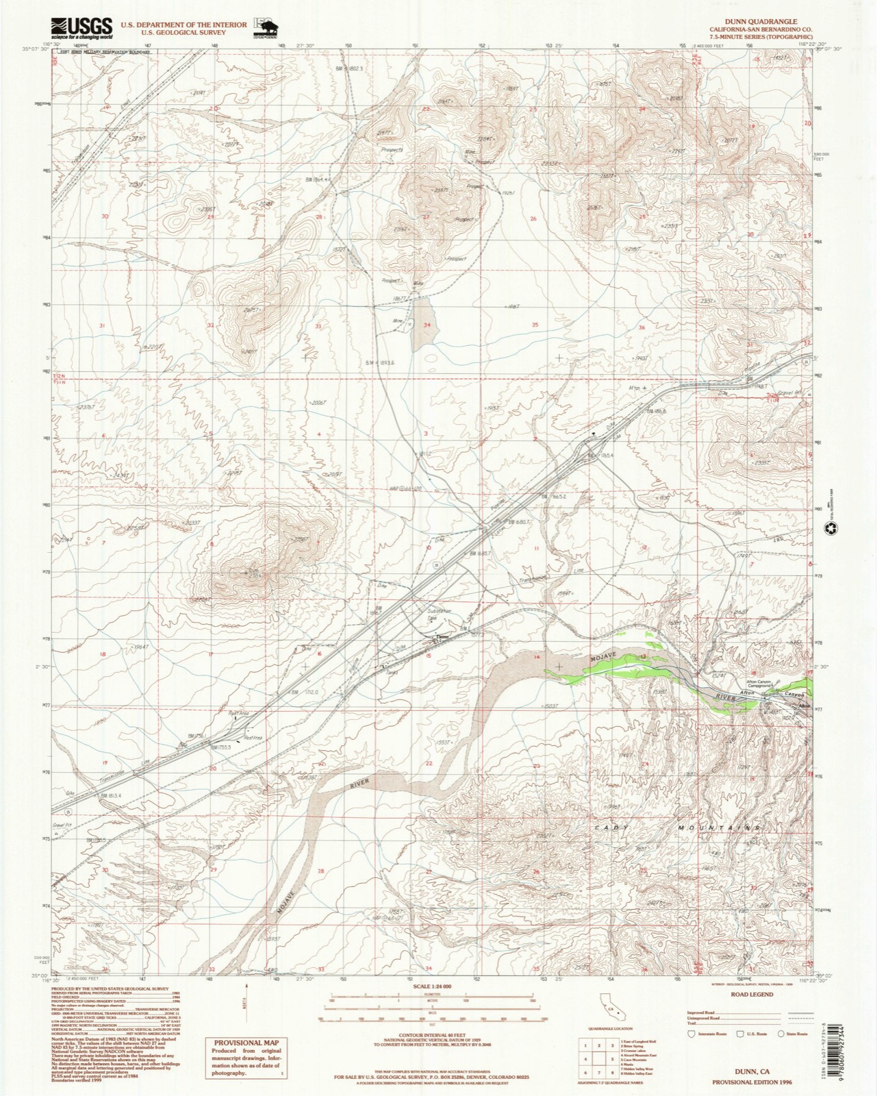 Topographic sheet of Afton, surveyed 1996