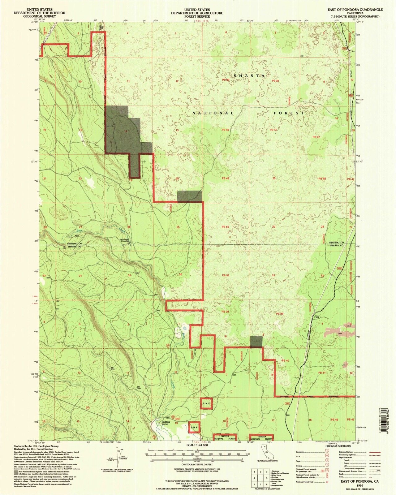 Topographic sheet of Spalding Corner, surveyed 1995