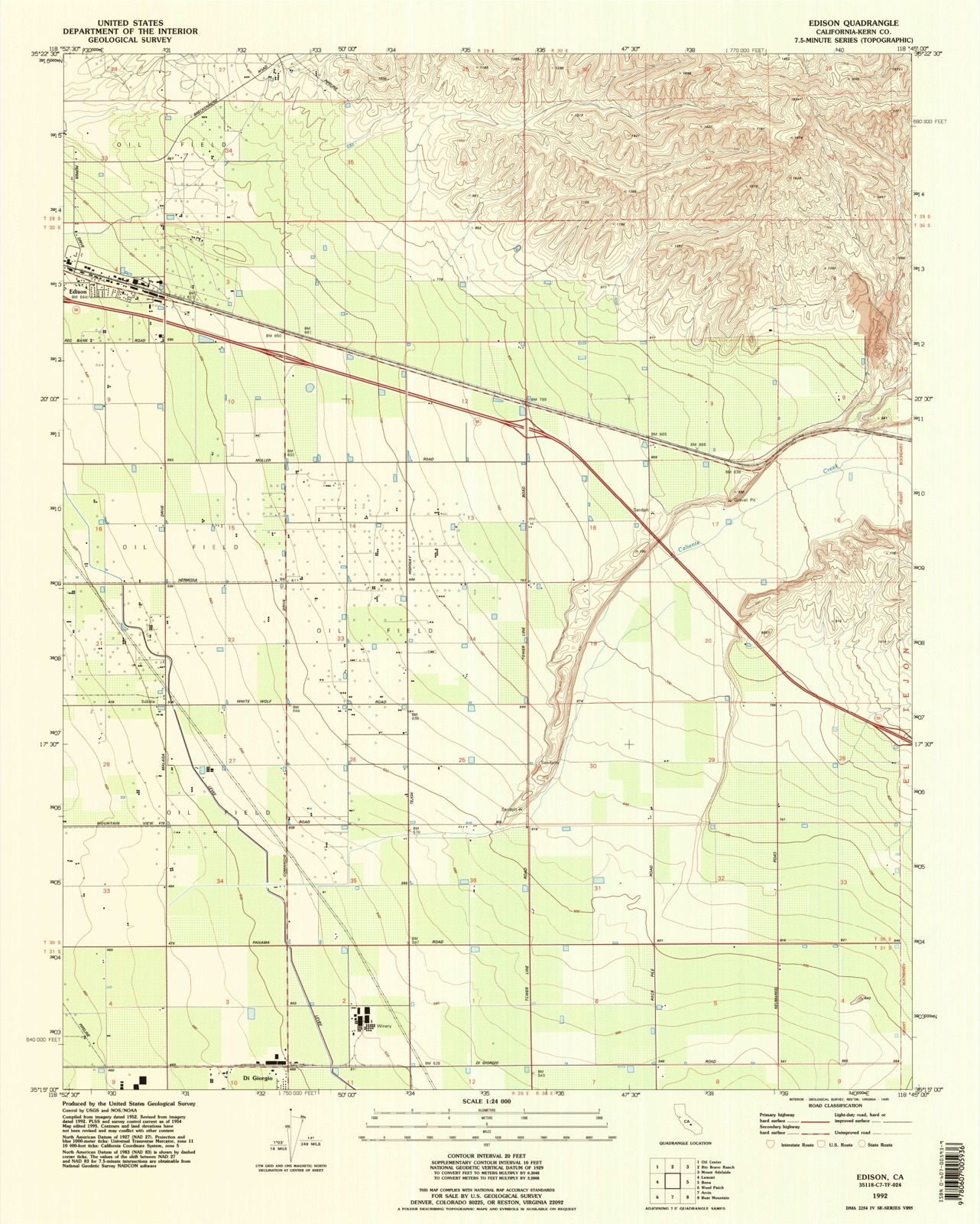 Topographic sheet of Di Giorgio, surveyed 1992