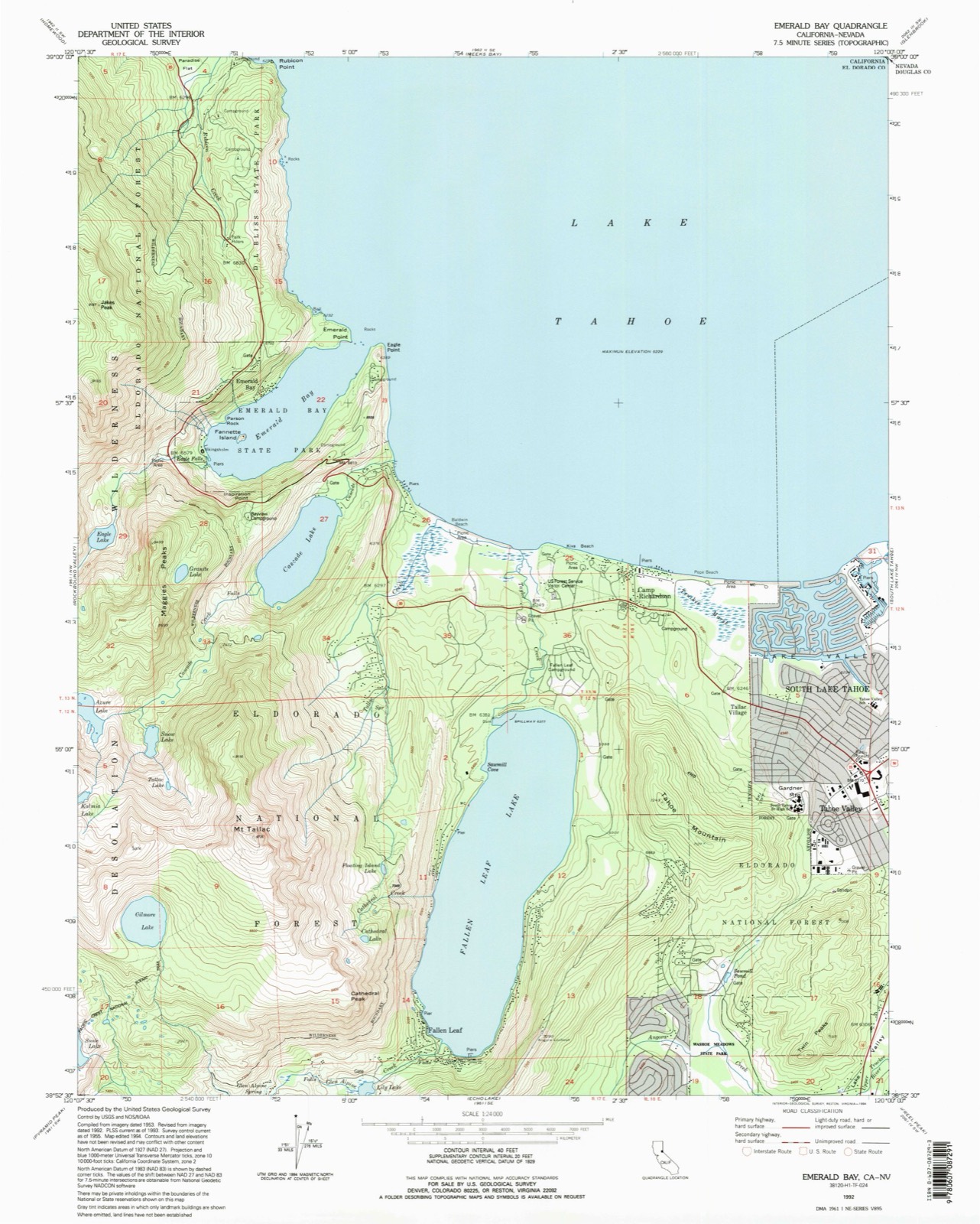 Topographic sheet covering Baldwin Estate, surveyed 1992
