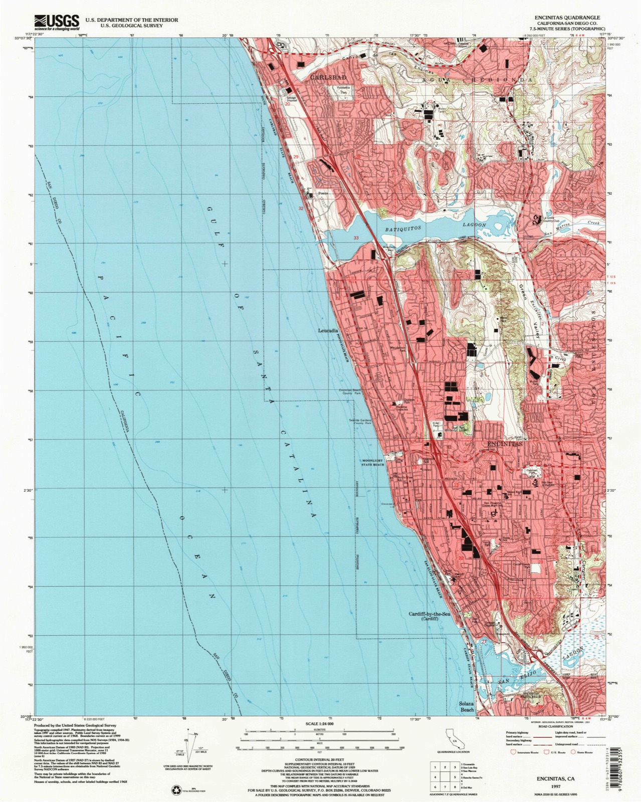 Topographic sheet of La Costa, surveyed 1997