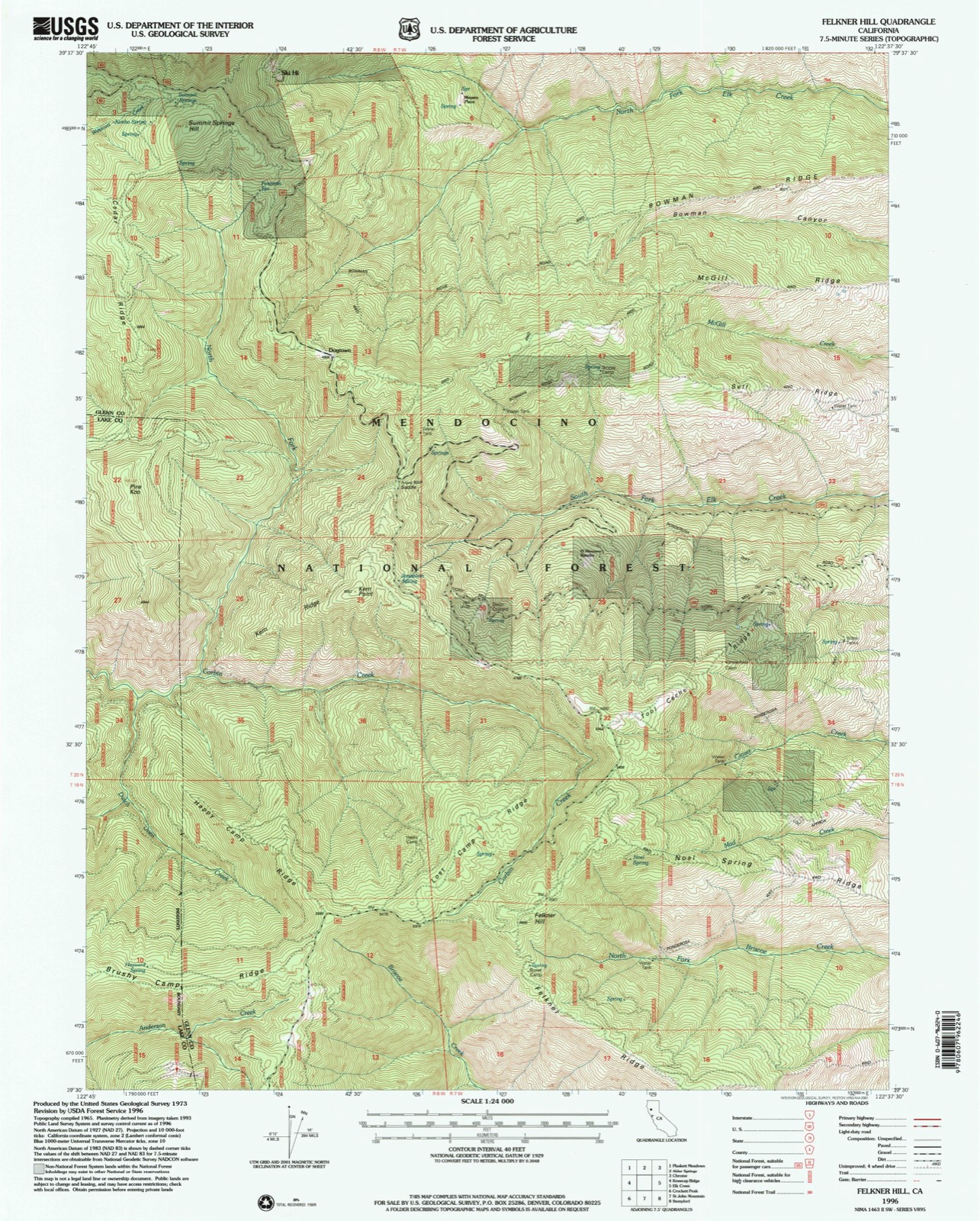 Topographic sheet of Meyers Place, surveyed 1996