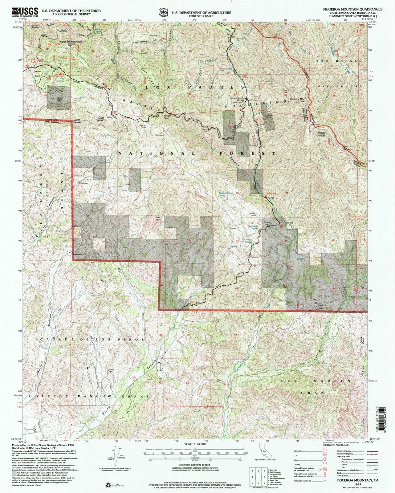Topographic sheet of Junction Camp, surveyed 1995