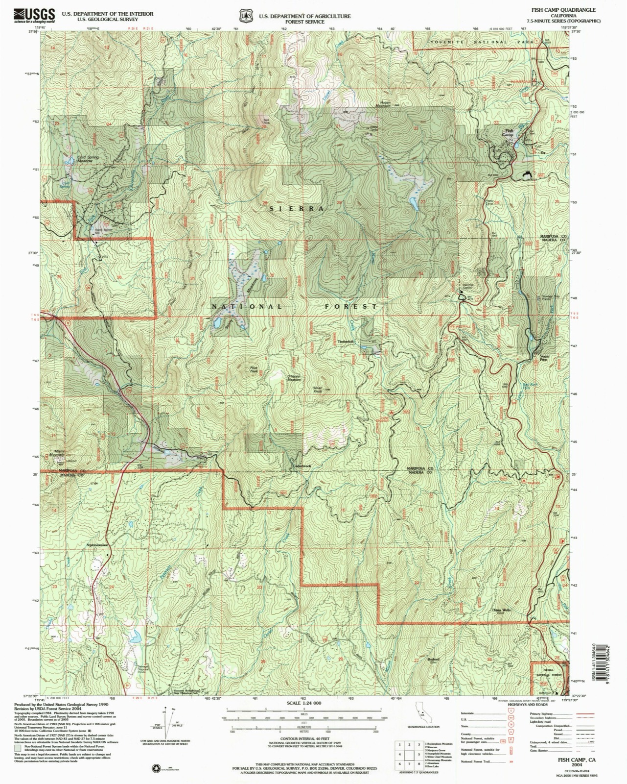 Topographic sheet of Sugar Pine, surveyed 2004