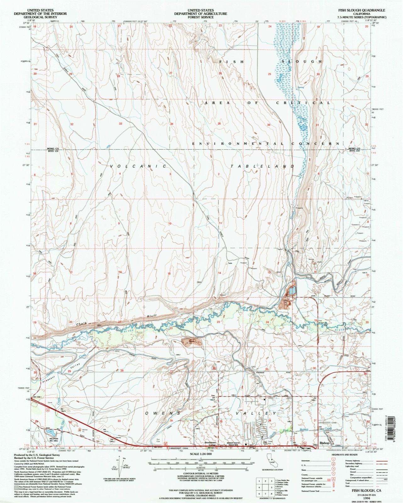 Topographic sheet of Brockmans Corner, surveyed 1994