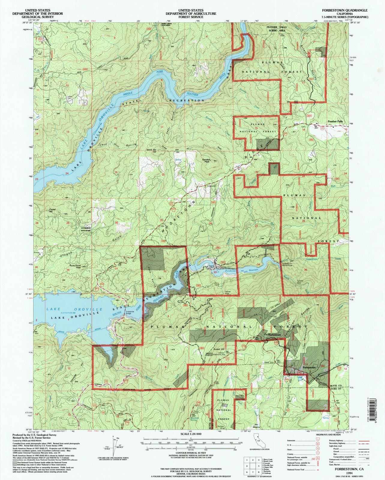 Topographic sheet of Old Forbestown, surveyed 1994