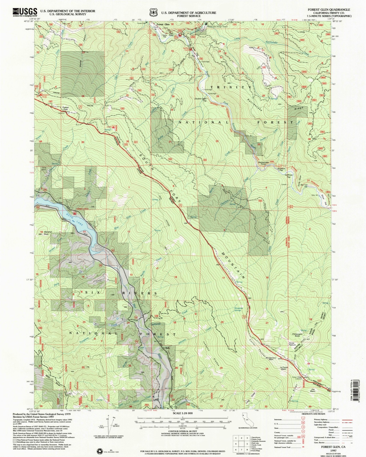 Topographic sheet of Ruth, surveyed 1997