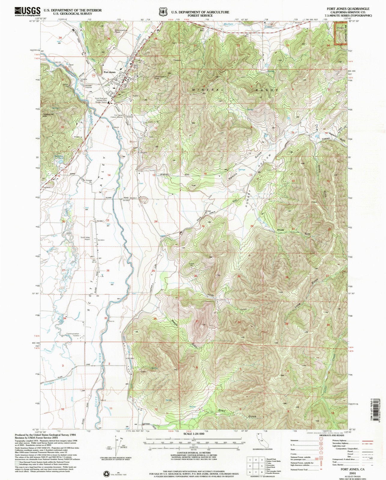 Topographic sheet of Fort Jones, surveyed 2001