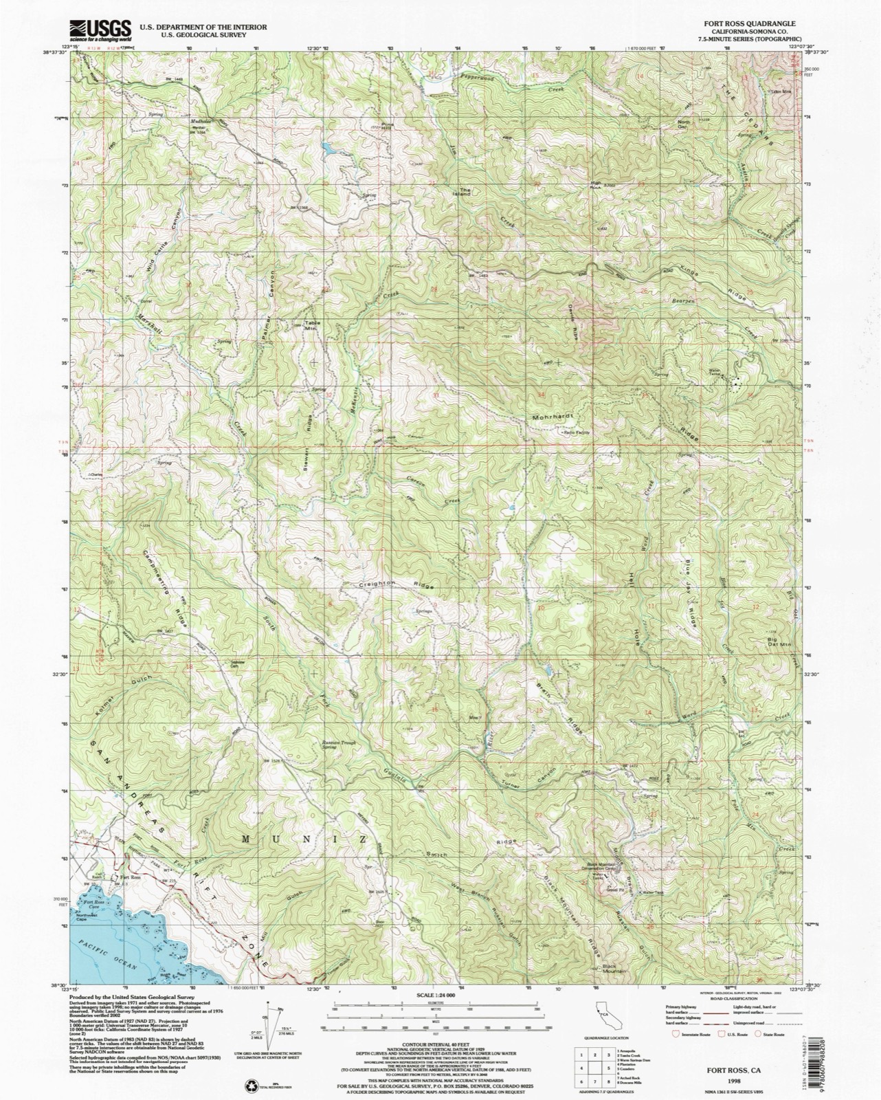 Topographic sheet of Seaview, surveyed 1998