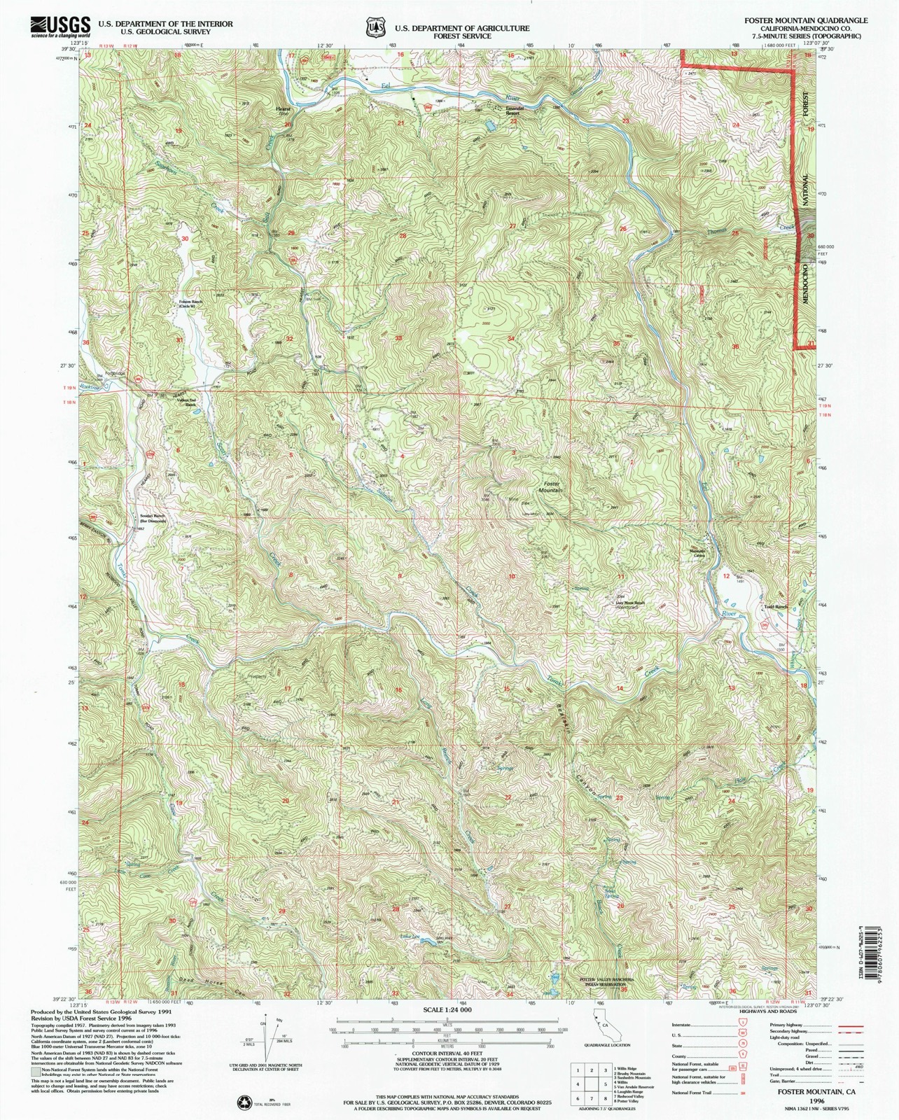 Topographic sheet of Hearst, surveyed 1996