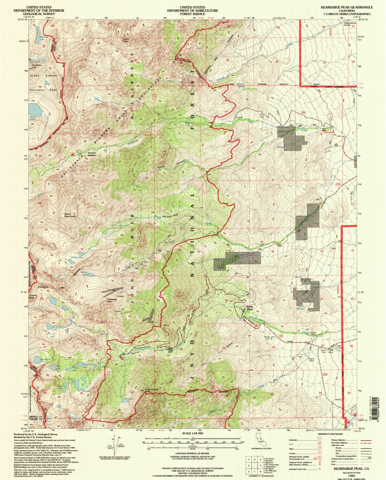 Topographic sheet of Seven Pines, surveyed 1994