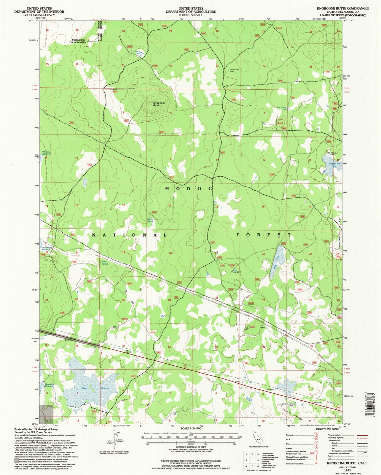 Topographic sheet of Hackamore, surveyed 1993