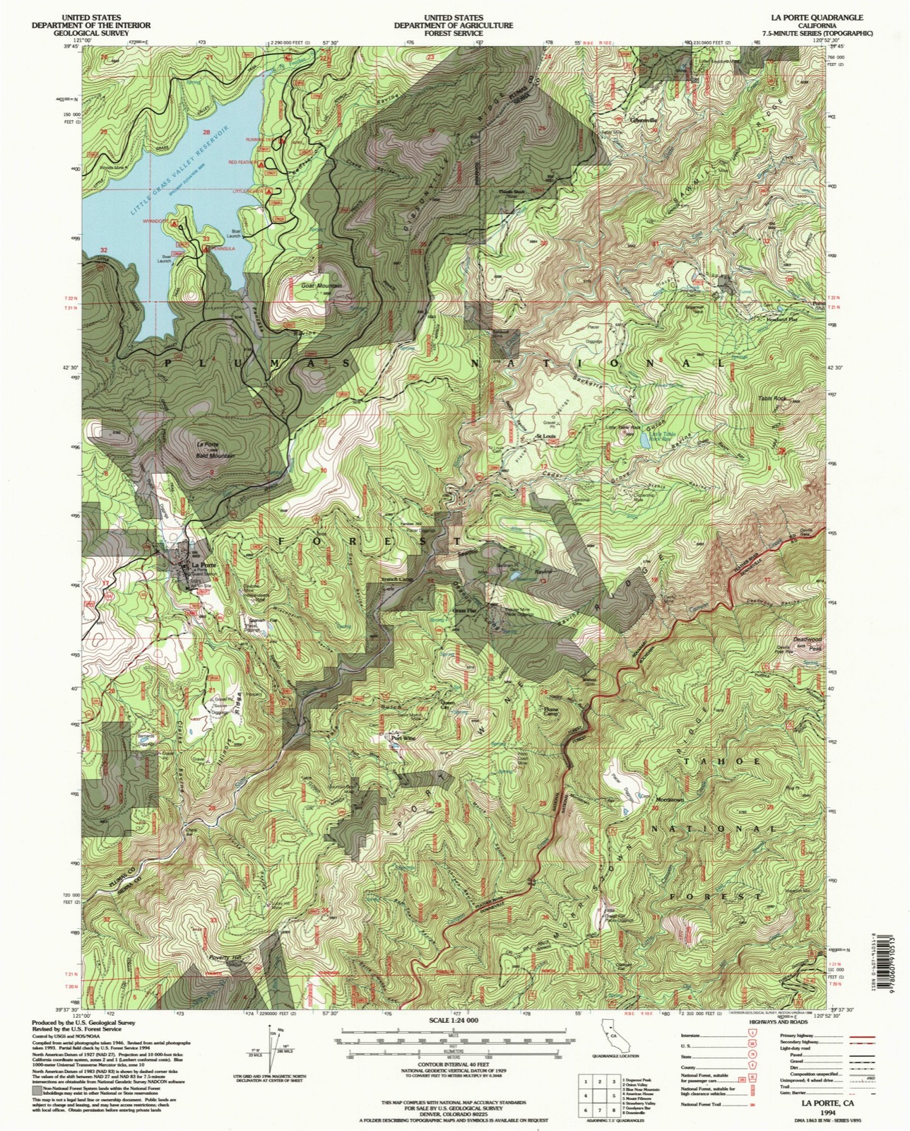 Topographic sheet of Queen City, surveyed 1994
